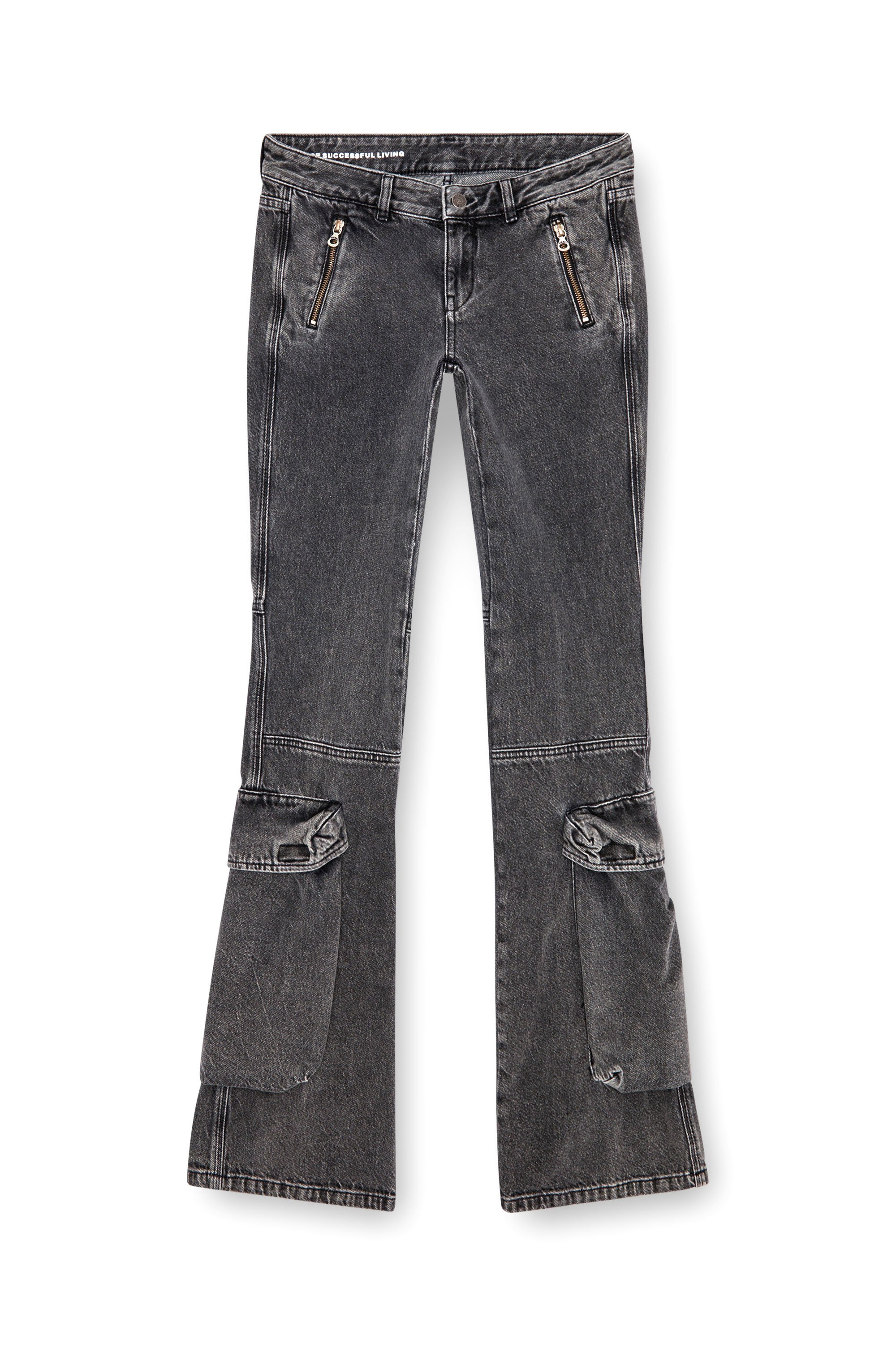 Diesel - Bootcut and Flare Jeans D-Poky 0CBDH Donna, Nero/Grigio scuro - Image 3