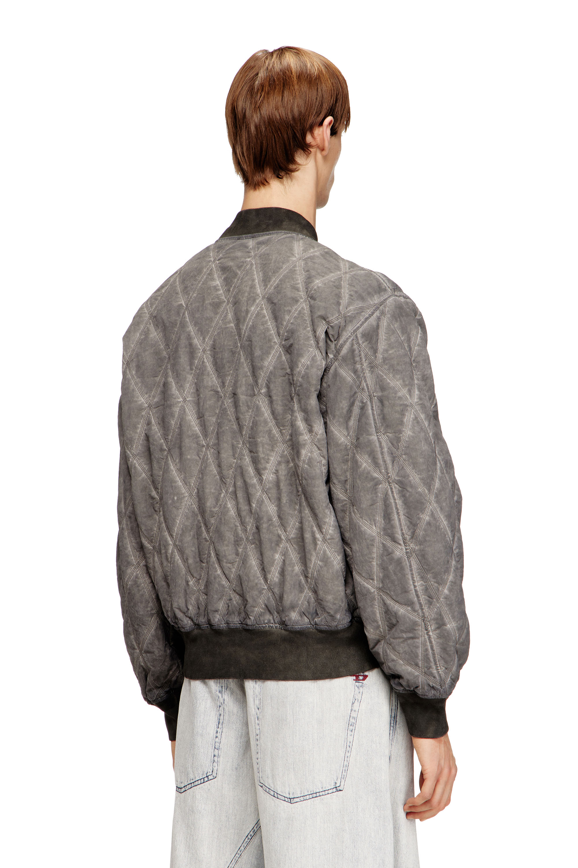 Diesel - J-TYPE-TREAT, Giacca bomber imbottita e trapuntata a rombi Uomo in Grigio - 4