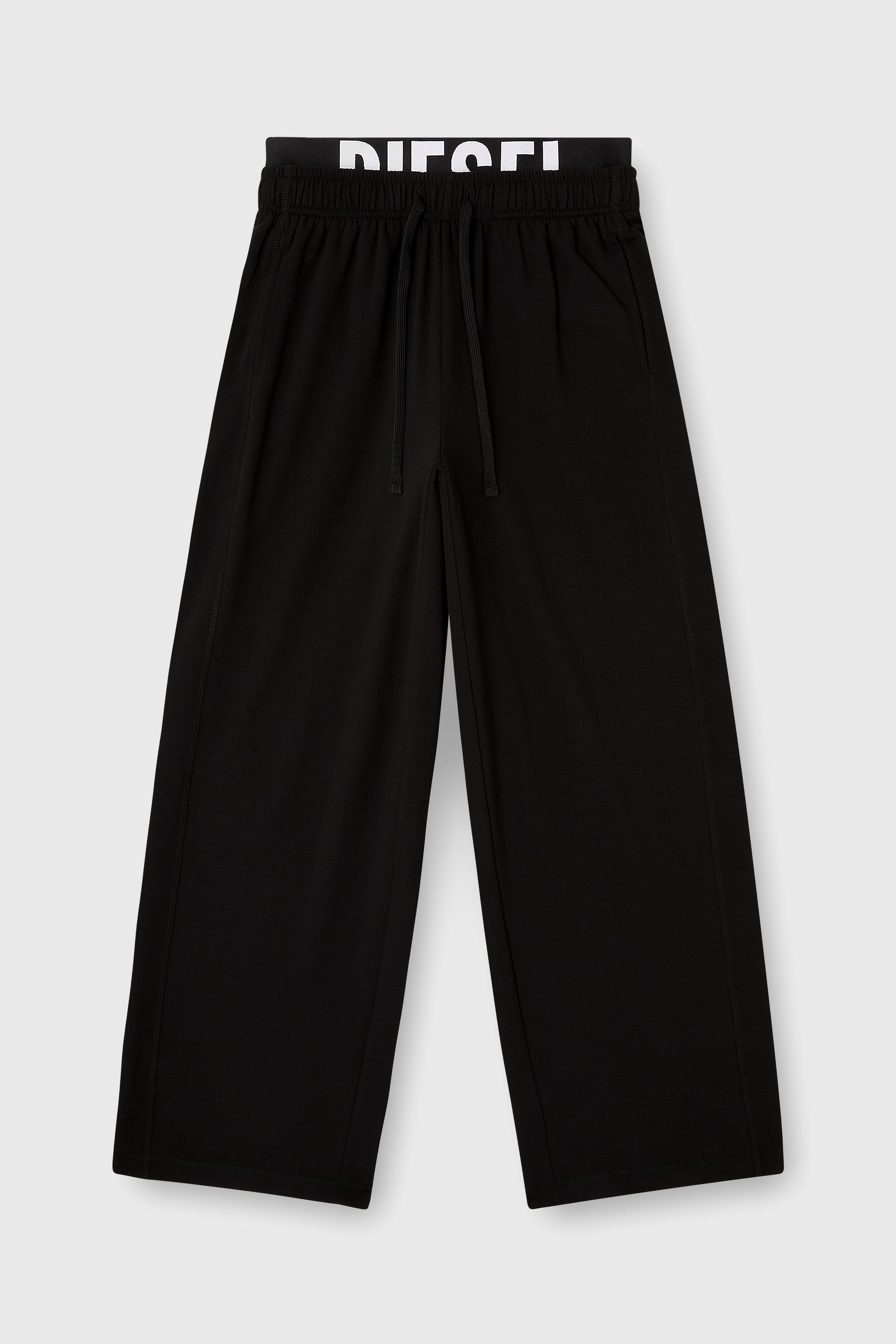 Diesel - LESLIE-D-POP, Pantaloni da tuta in spugna di cotone con fascia in vita con logo Donna in Nero - 2
