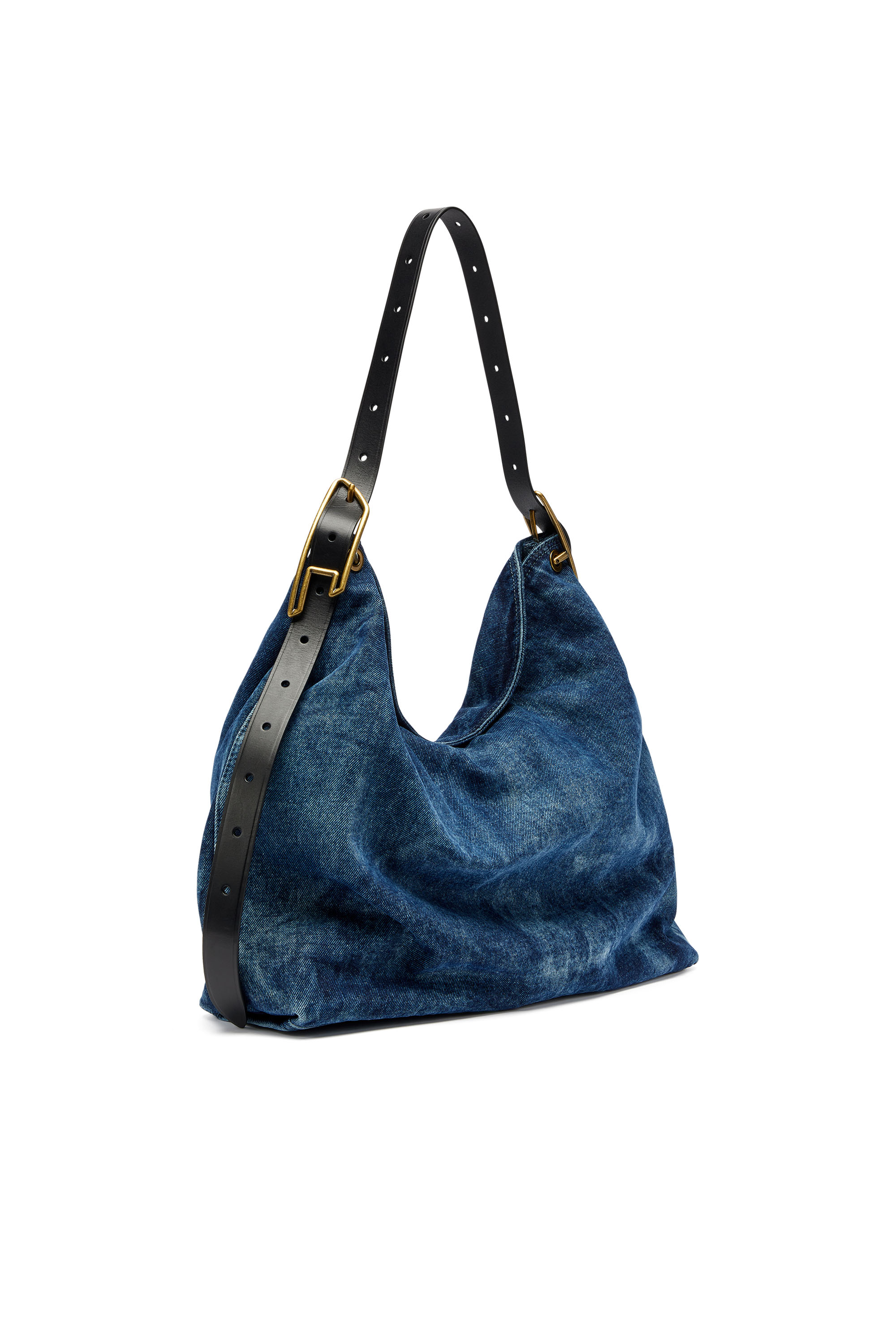 Diesel - D-LINE HOBO, D-Line-Borsa hobo in denim Donna in Blu - 1