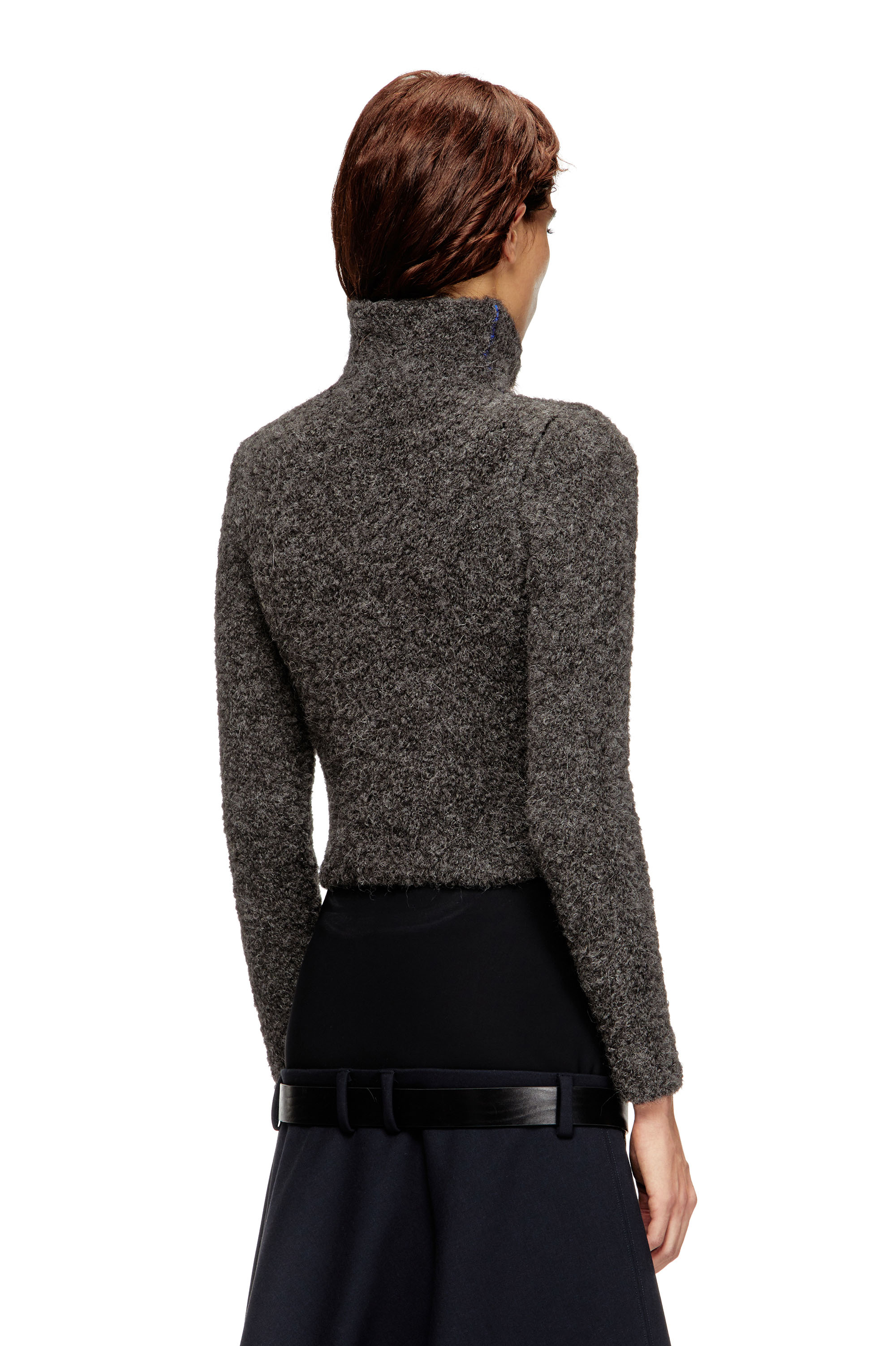 Diesel - M-ELEONERE, Cardigan con zip e interno a contrasto Donna in Grigio - 4