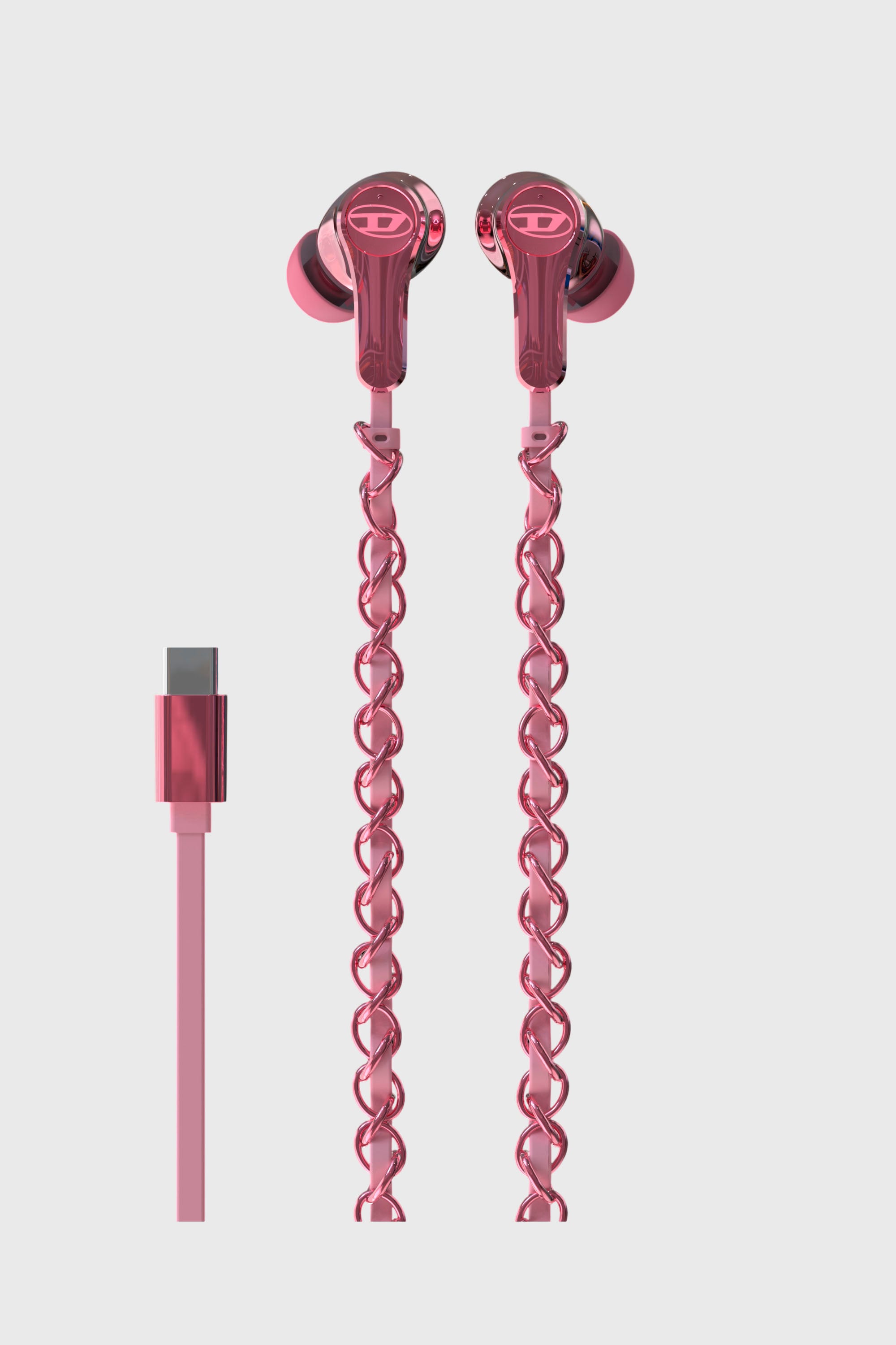 Diesel - 60688 WIRED EARBUDS WIRED EARBUDS, Auricolari rosa con filo e charms Unisex in Rosa - 2