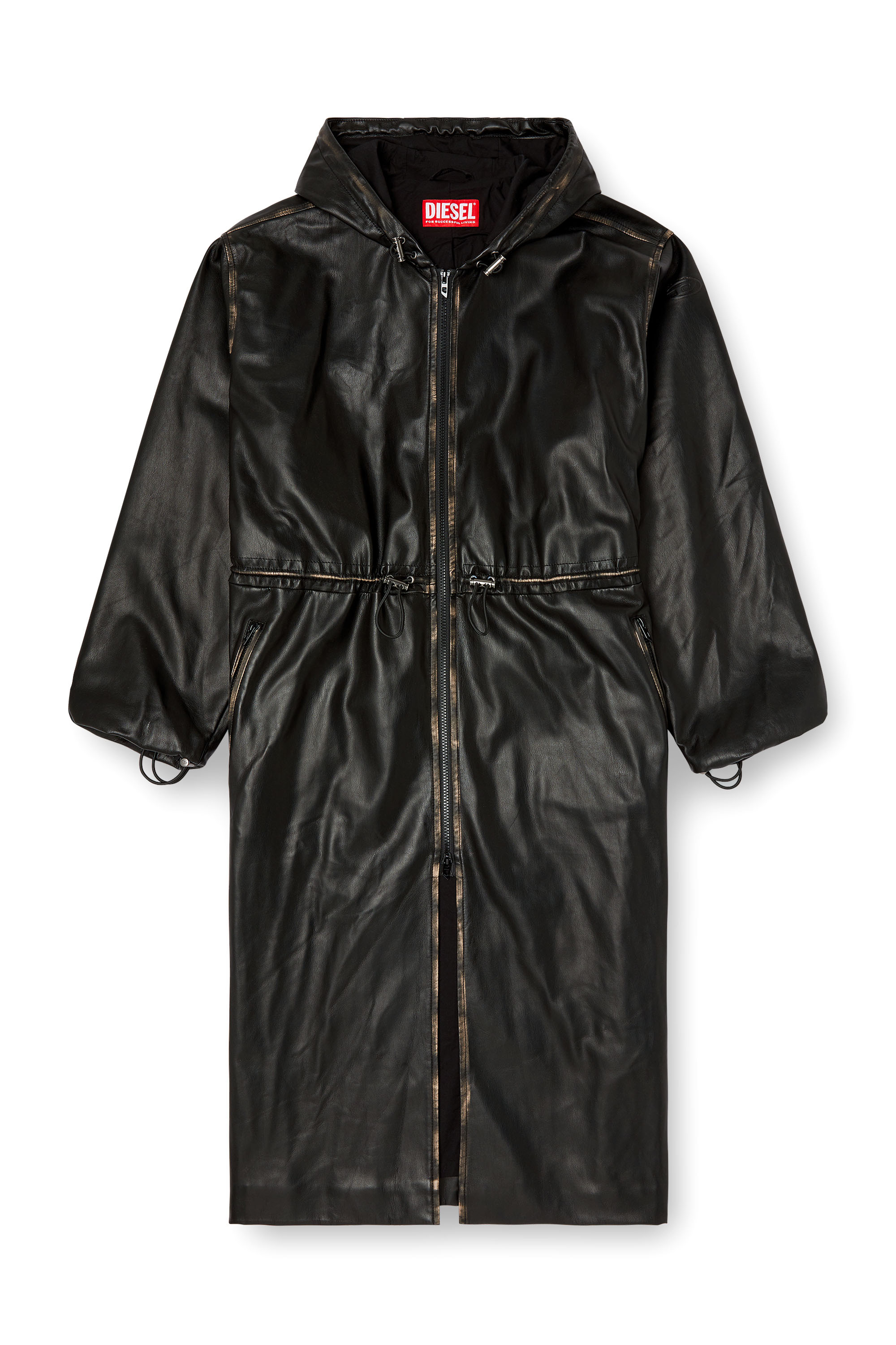 Diesel - G-LARY, Cappotto utility con cappuccio e trattamenti distressed Unisex in Nero - 2