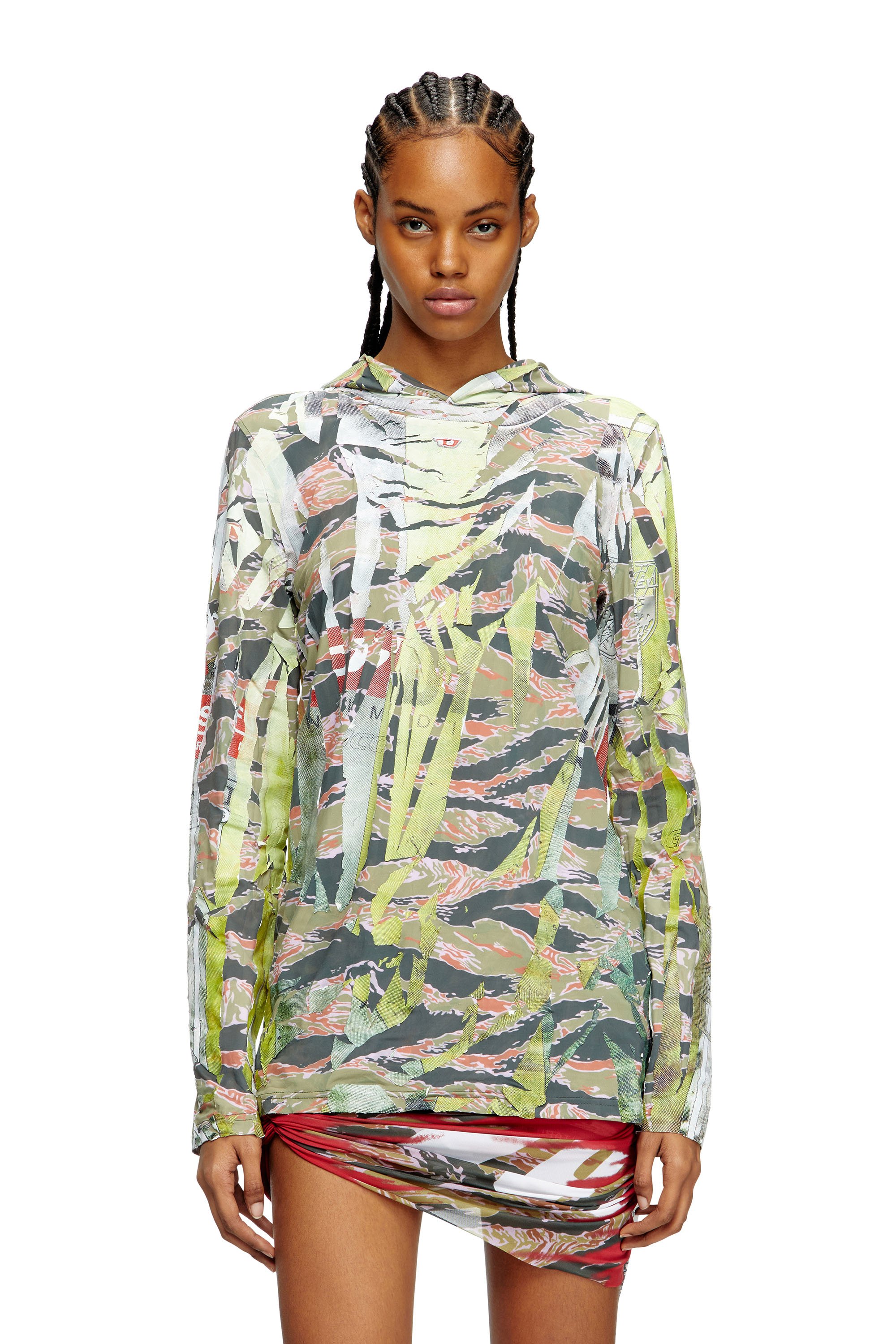 Diesel - T-GILLIS, Hoodie effetto camouflage spezzato Unisex in Multicolor - 5