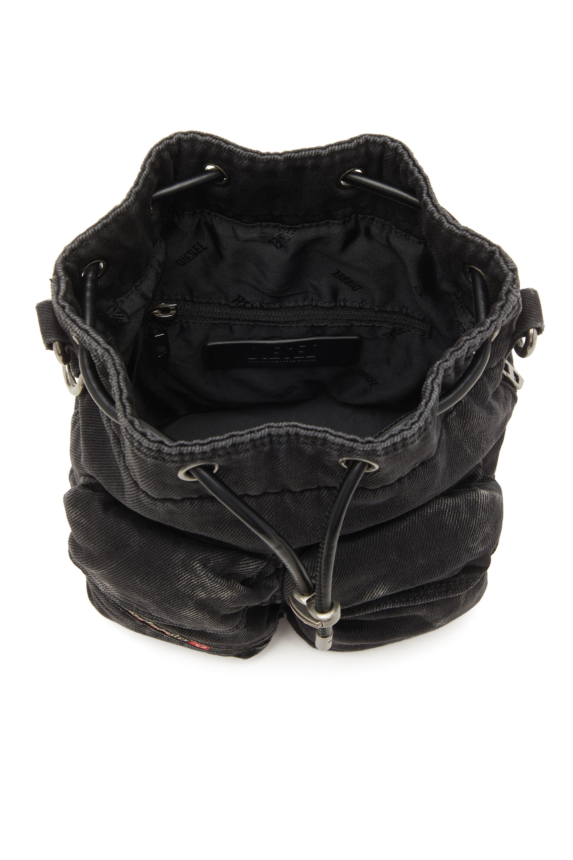 Diesel - MULTI-PKTS BUCKET X, Multi-Pkts-Bucket multipocket in denim washed Unisex in Nero - 3