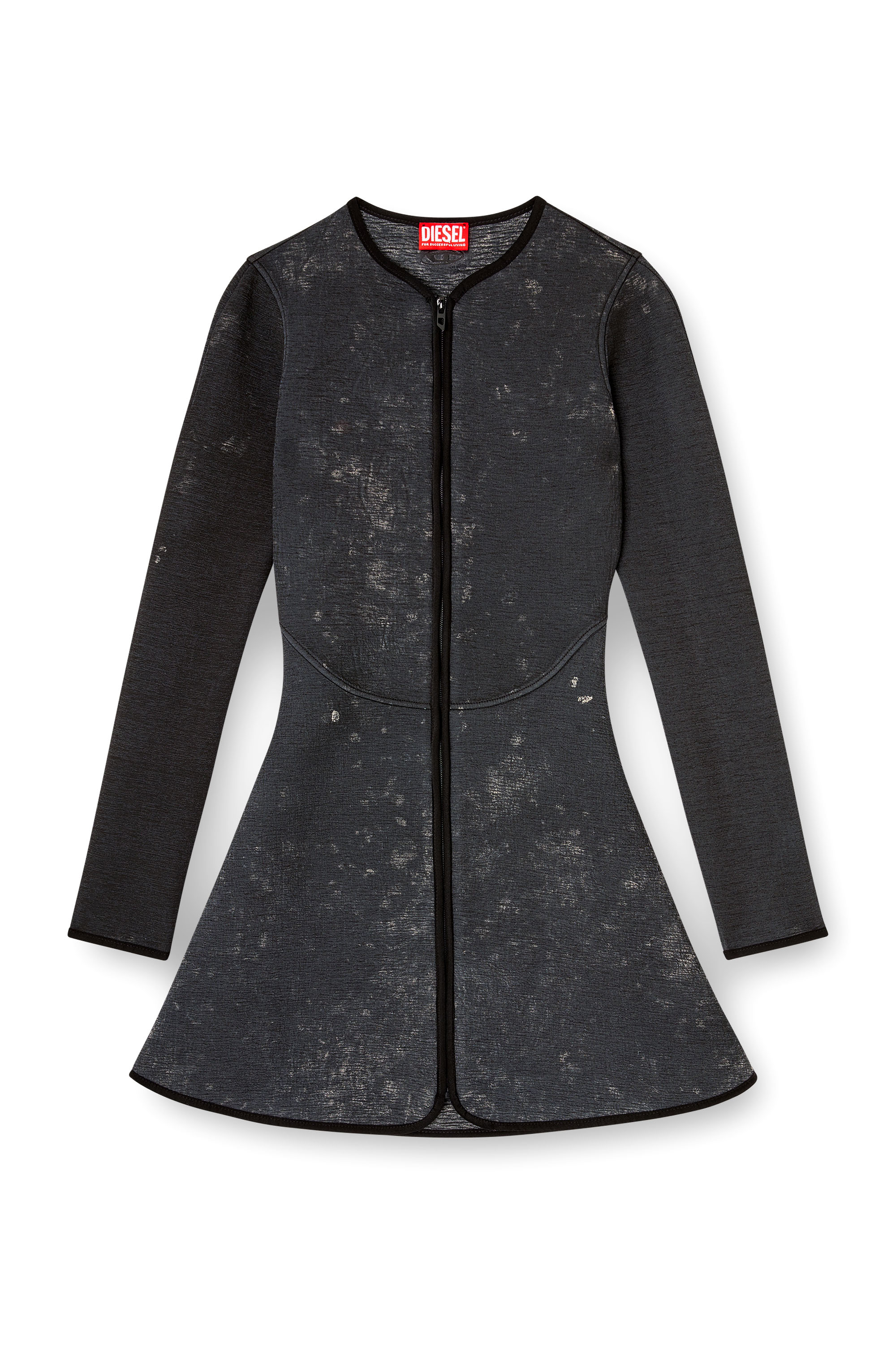 Diesel - D-EOPRE, Abito corto in scuba marmorizzato Donna in Grigio - 2