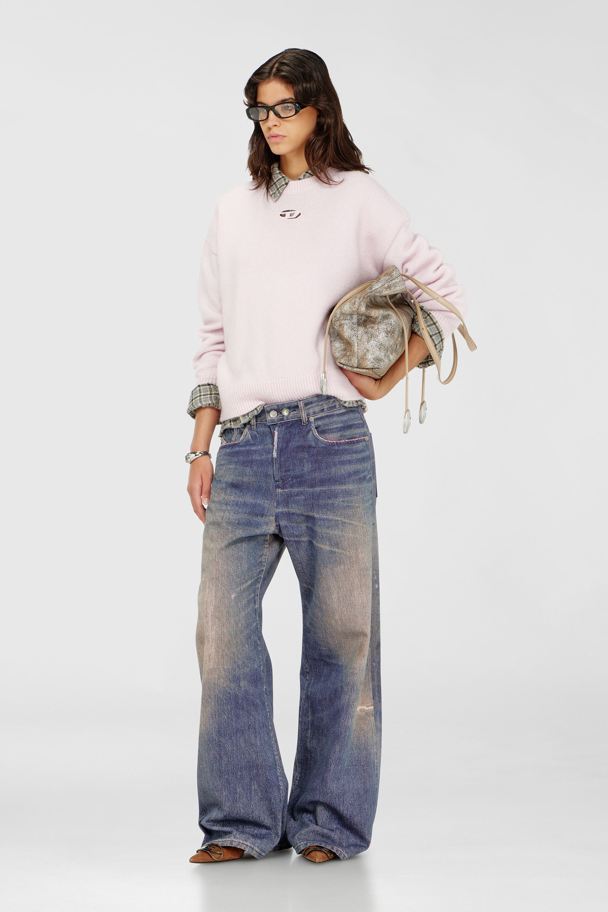 Diesel - M-AREETA, Maglia in misto lana e alpaca Donna in Rosa - 2