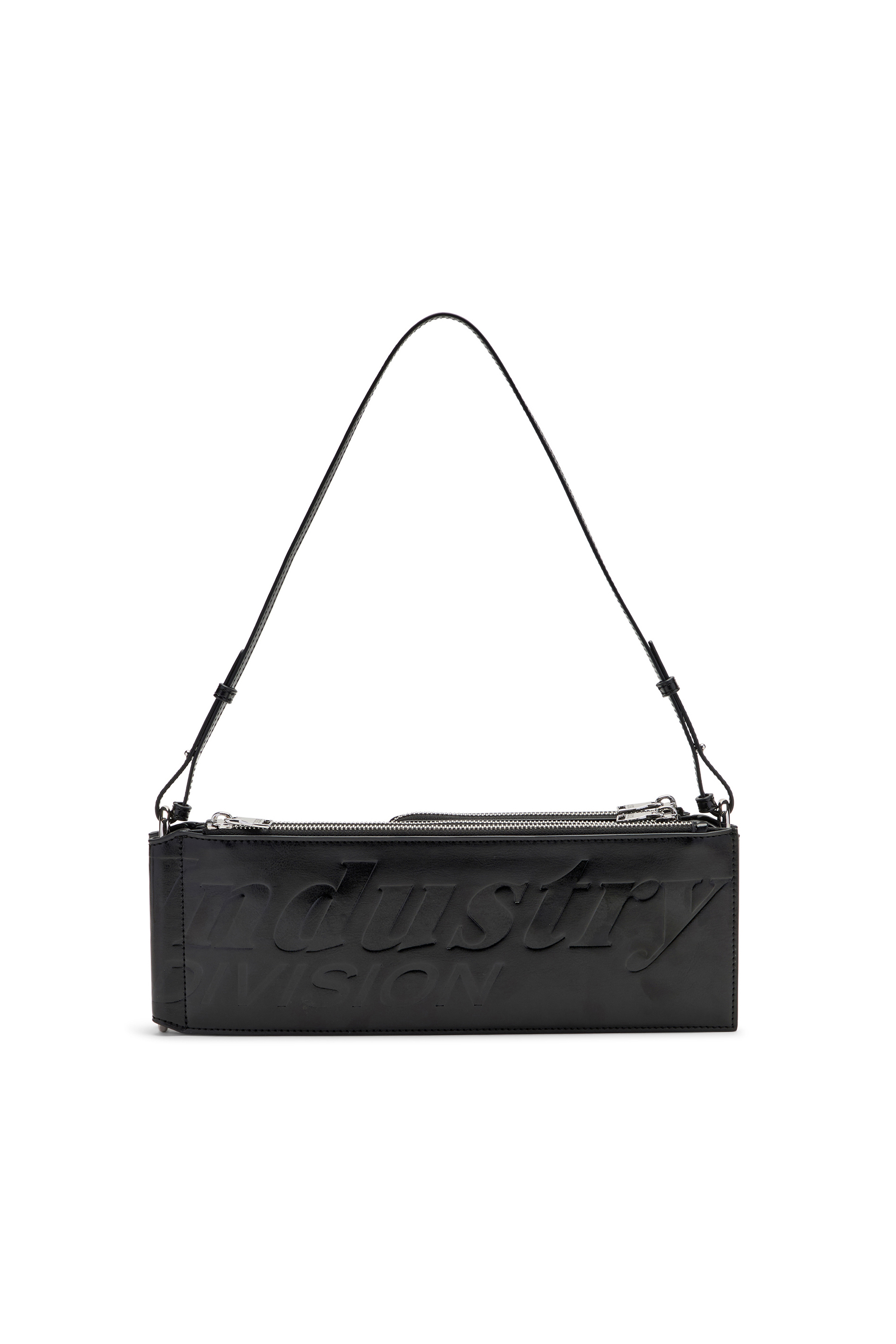 Diesel - FLAG-D SHOULDER BAG X, Flag-D-Borsa a spalla trasformabile con logo a rilievo Unisex in Nero - 2