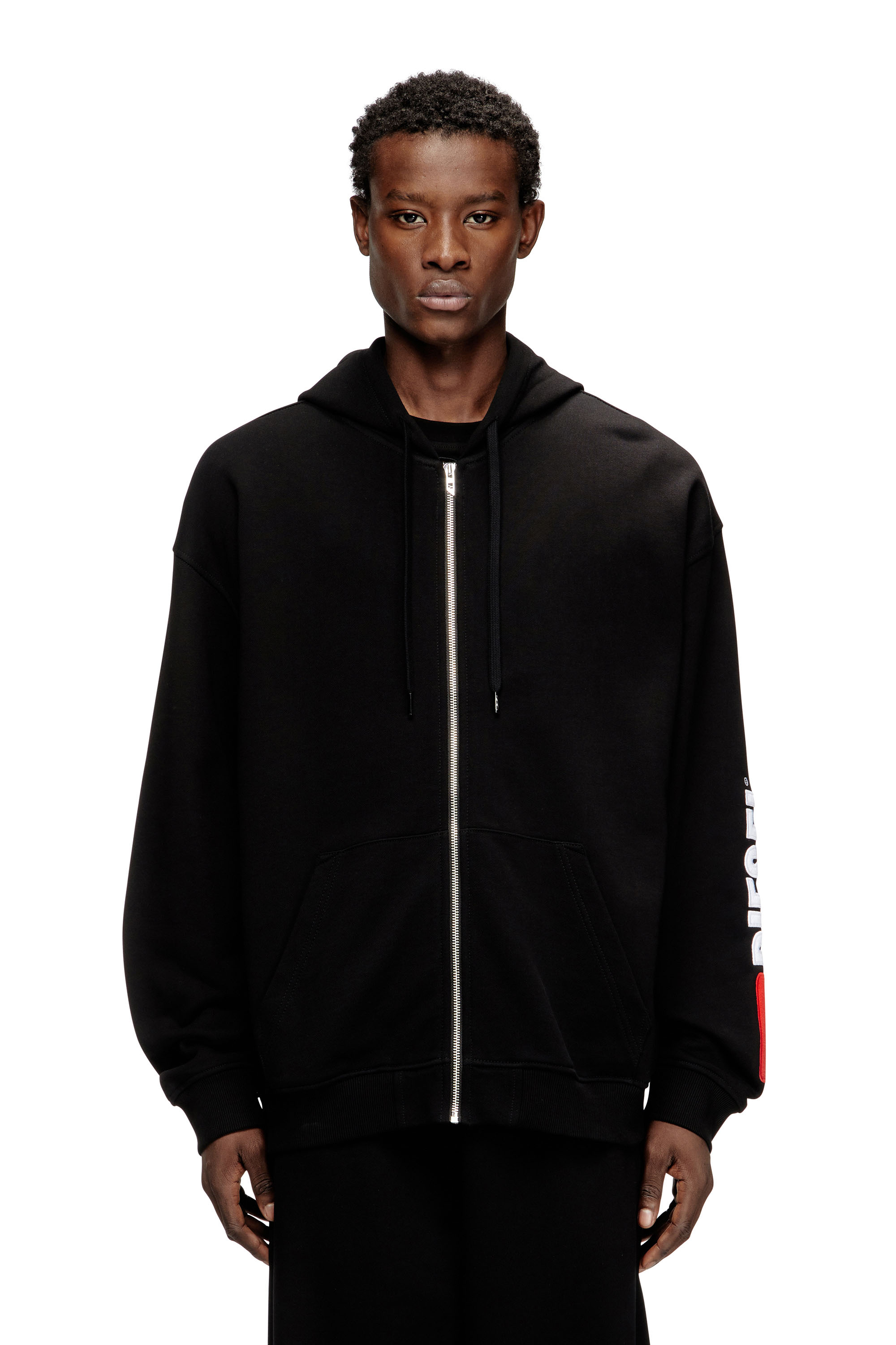 Diesel - S-BOXT-ZIP-HOOD-DIV, Felpa con cappuccio con ricamo del logo Uomo in ToBeDefined - 1