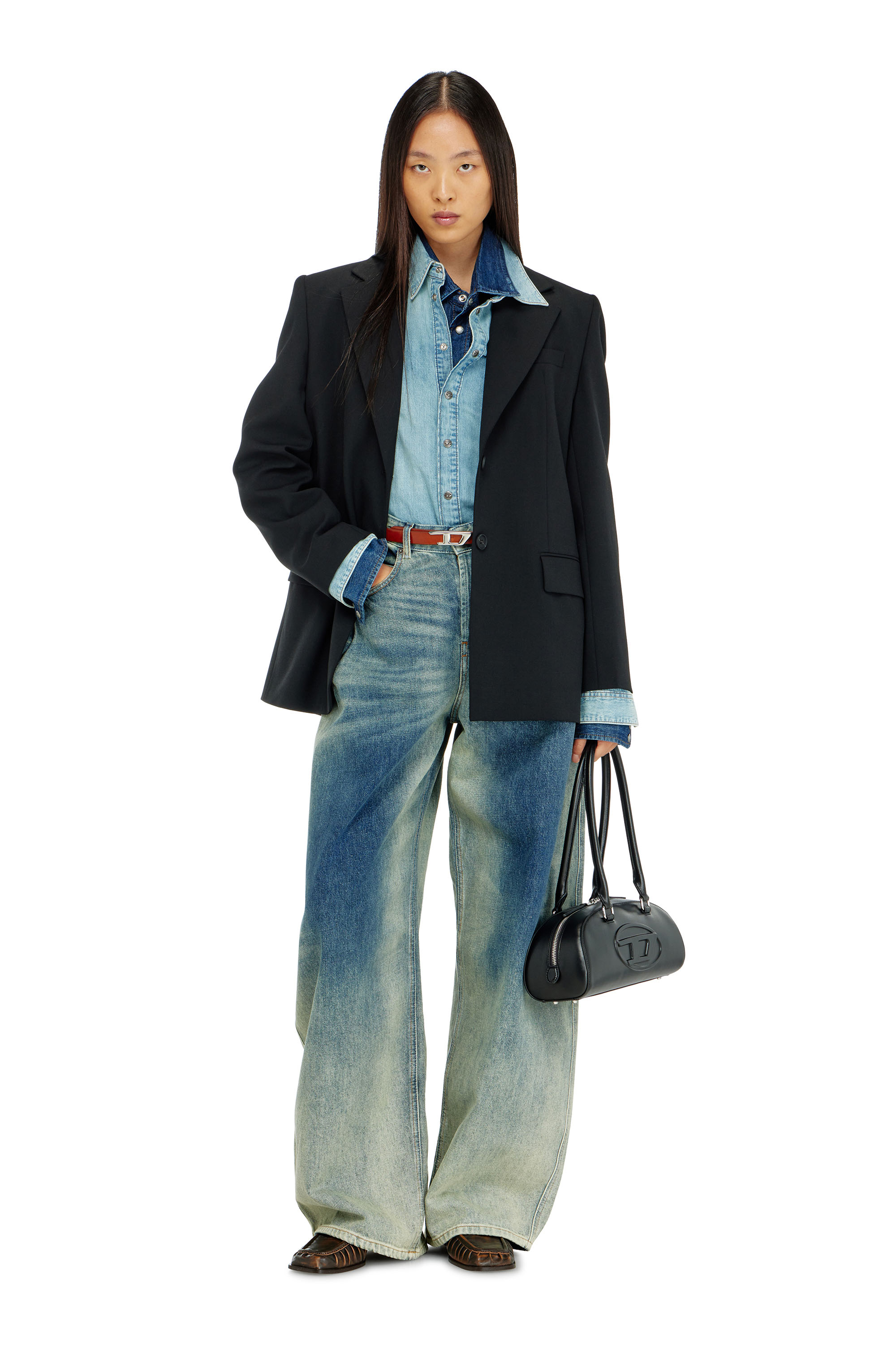 Diesel - Relaxed Jeans 1987 D-Khelz 007EF Donna, Blu medio - Image 1