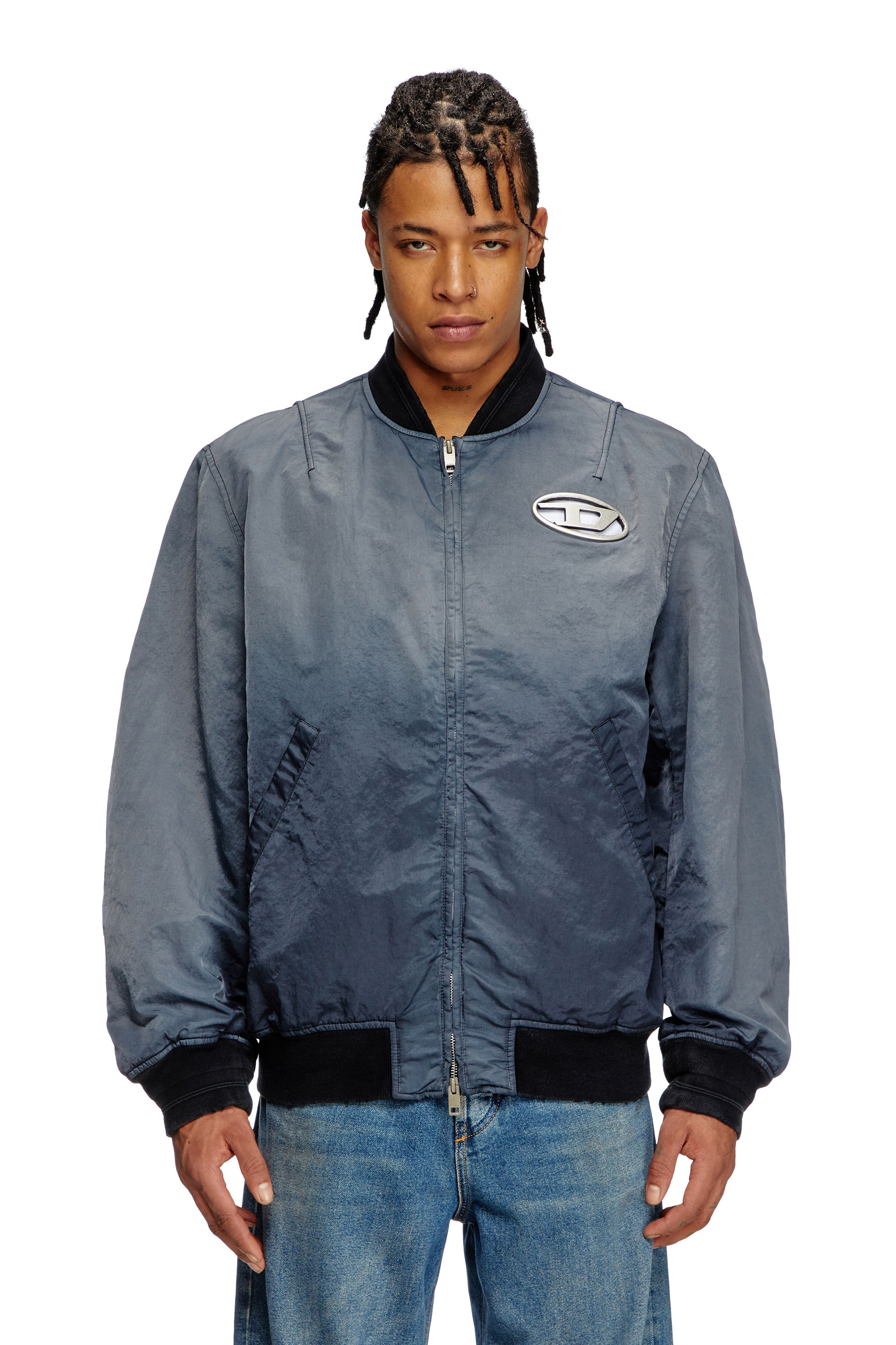 Diesel - J-KEPES, Bomber imbottito effetto dégradé Uomo in Grigio - 3