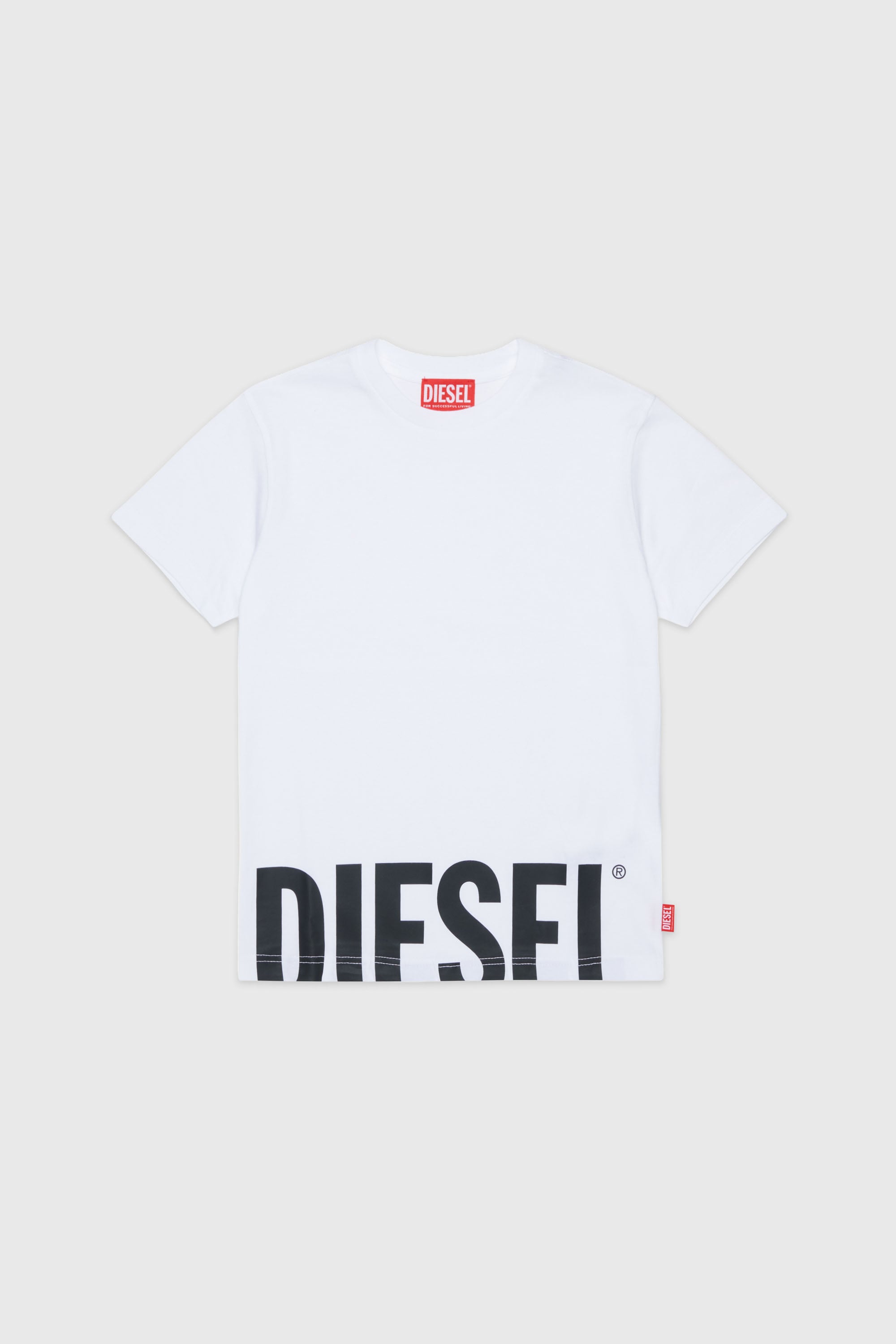 Diesel - TPRES, T-shirt con logo cut-off Uomo in Bianco - 1
