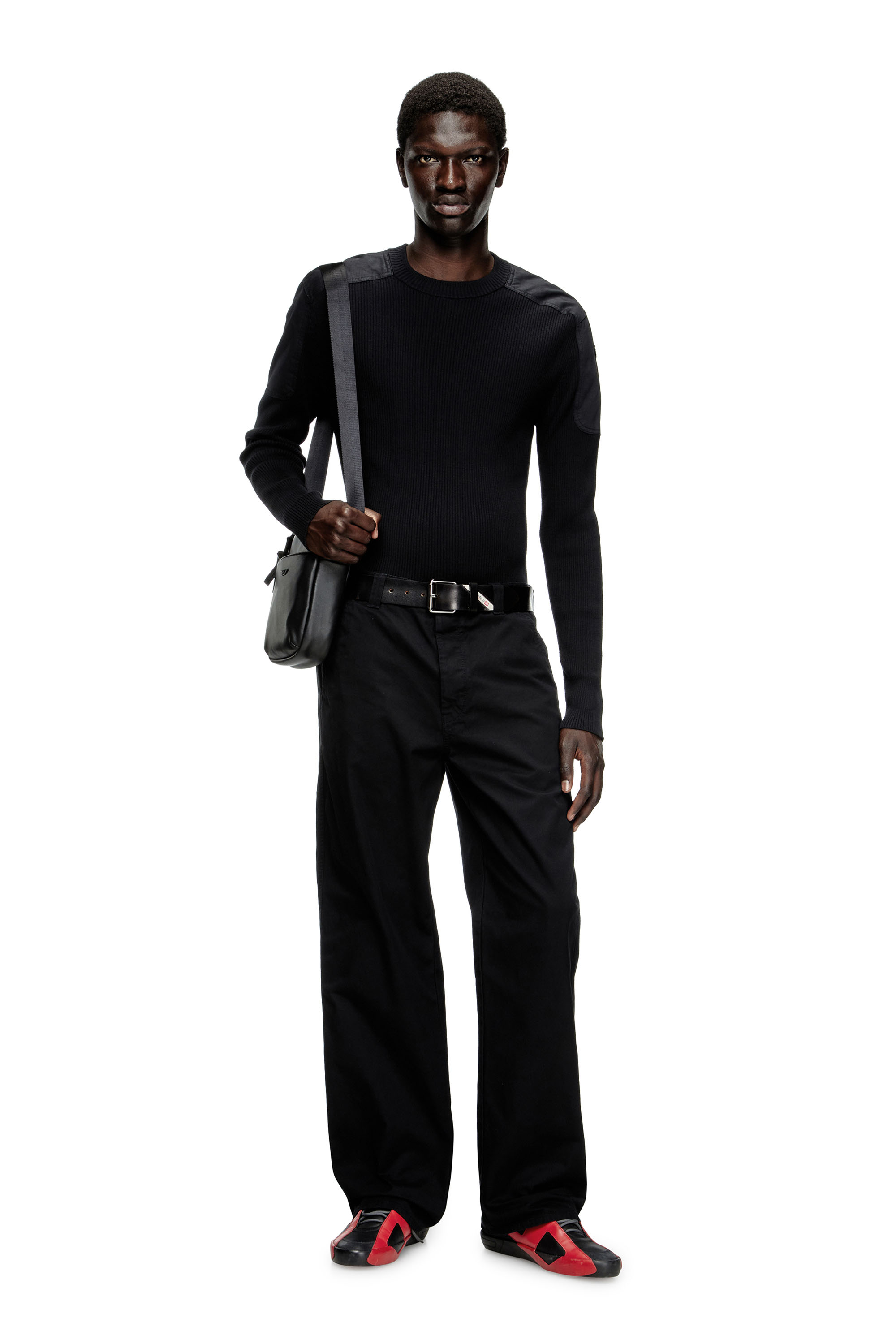 Diesel - K-MARTIN, Maglia a coste con pannelli sulle spalle Uomo in ToBeDefined - 2