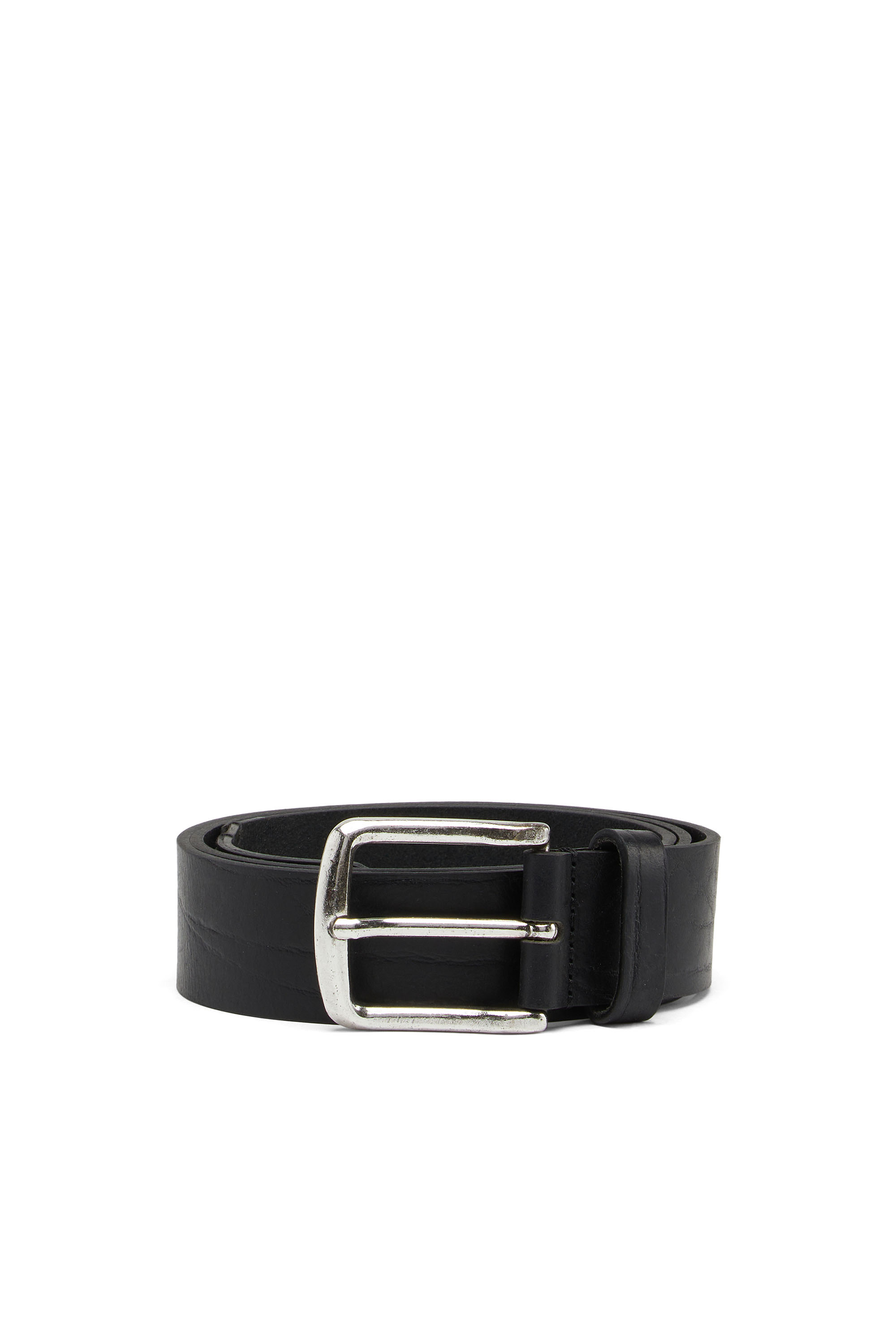 Diesel - B-LINE, Cintura 3.9 cm in pelle trattata con logo diesel Uomo in Nero - 1