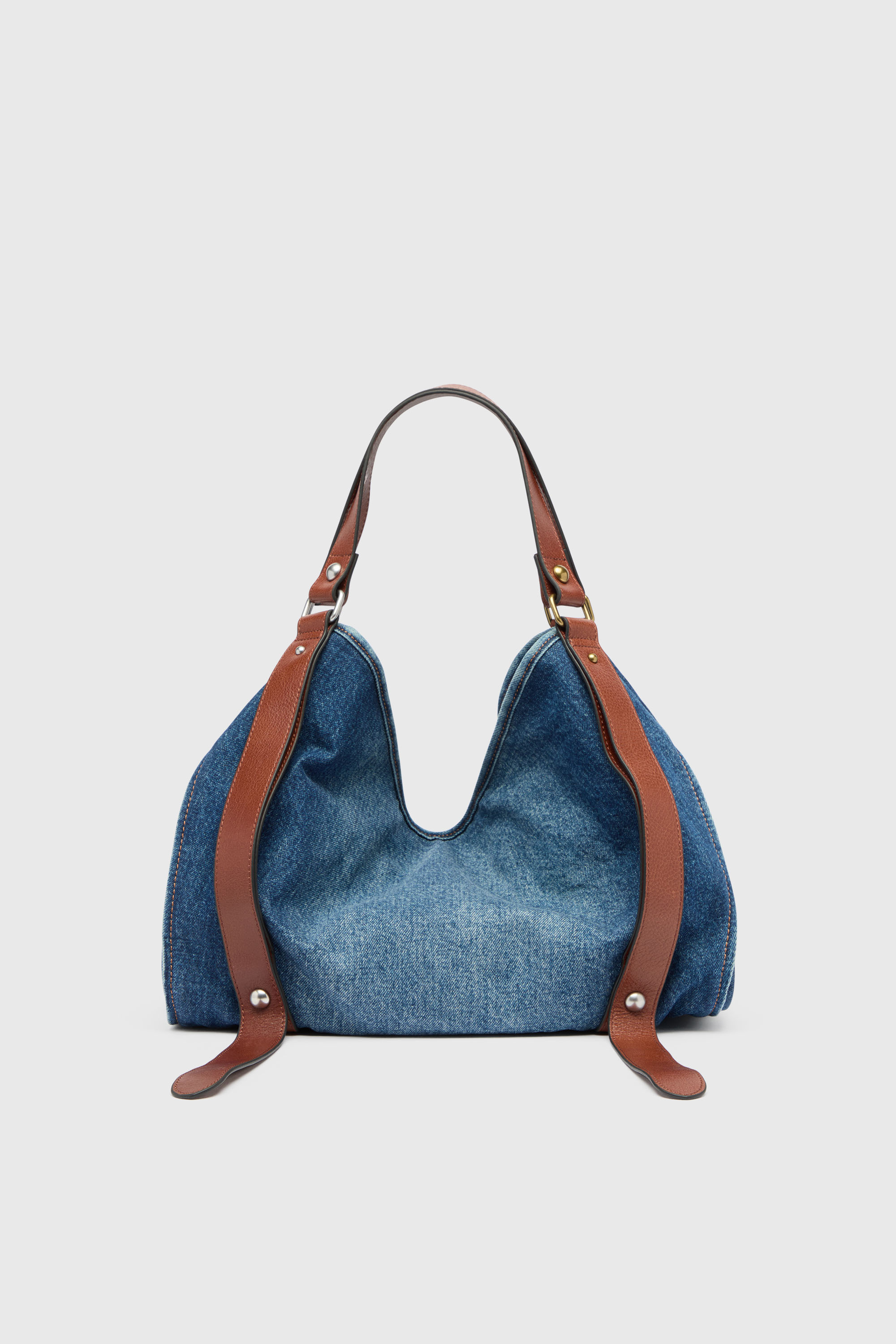 Diesel - D-ONE TOPHANDLE M, D-One-Borsa media a mano in denim e pelle Donna in ToBeDefined - 2