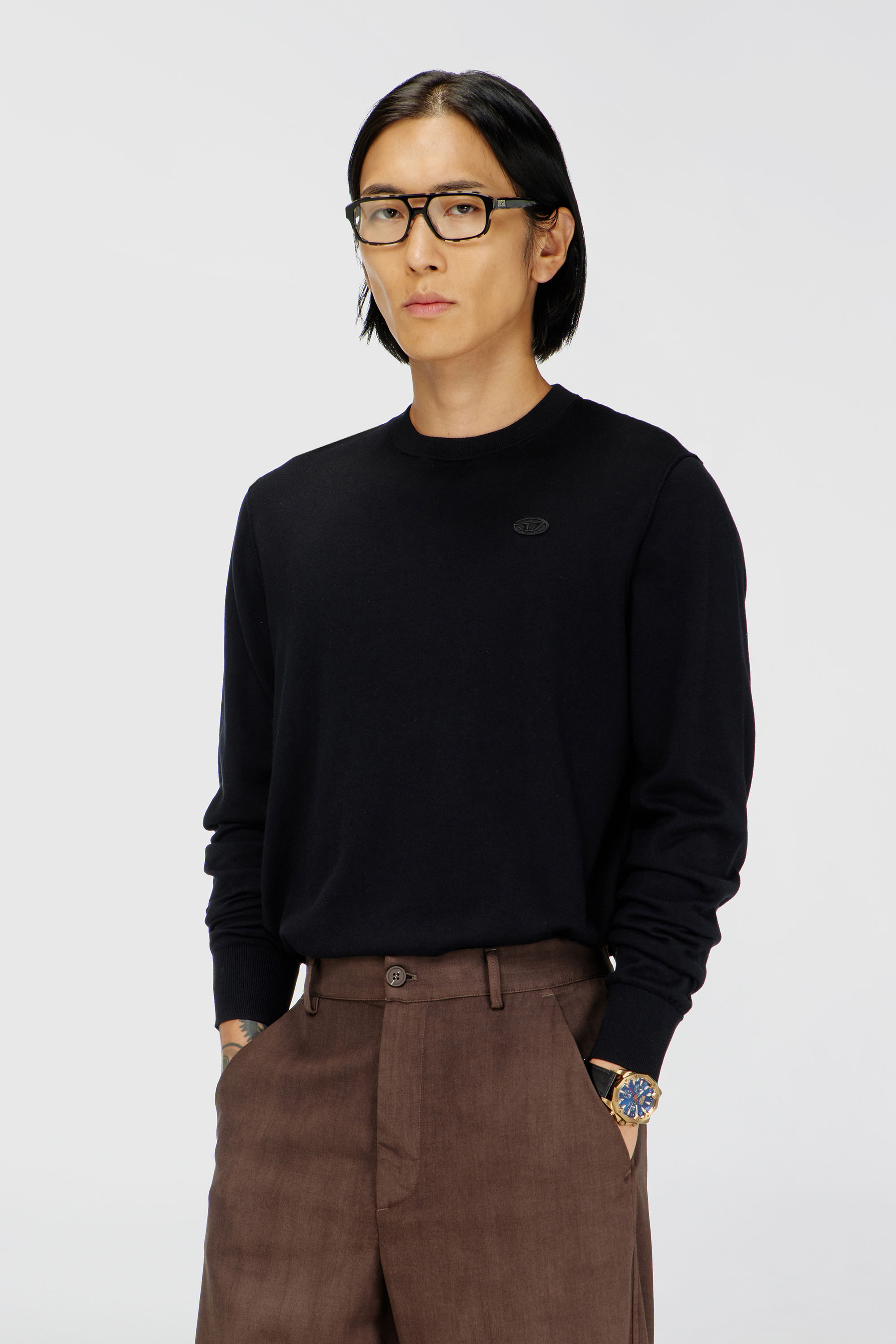 Diesel - K-FREEX-TAG-T92, Maglia in cotone con logo tono su tono Uomo in Nero - 3
