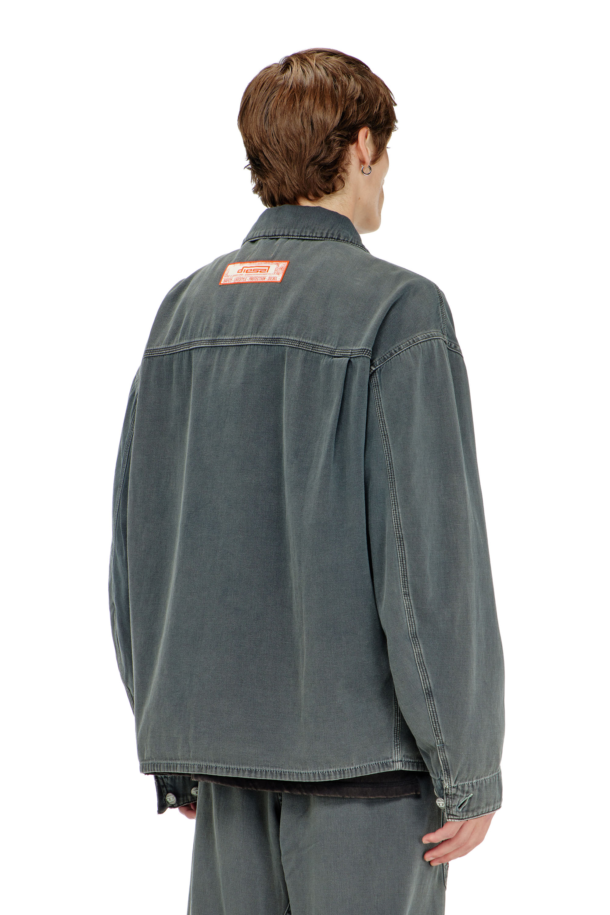 Diesel - D-STACK-U, Giacca utility in denim colorato Unisex in Grigio - 4