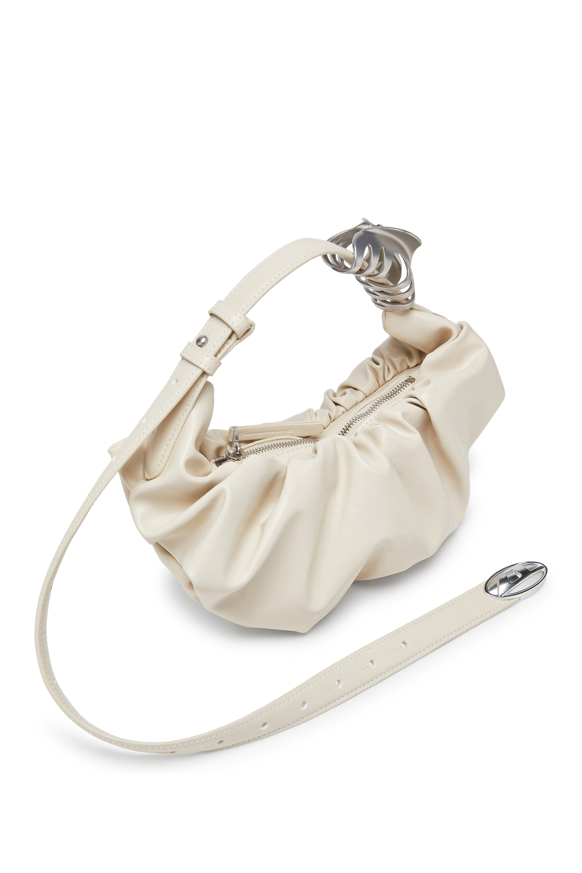 Diesel - GRAB-D HOBO S, Grab-D-Borsa hobo piccola arricciata Donna in Bianco - 5