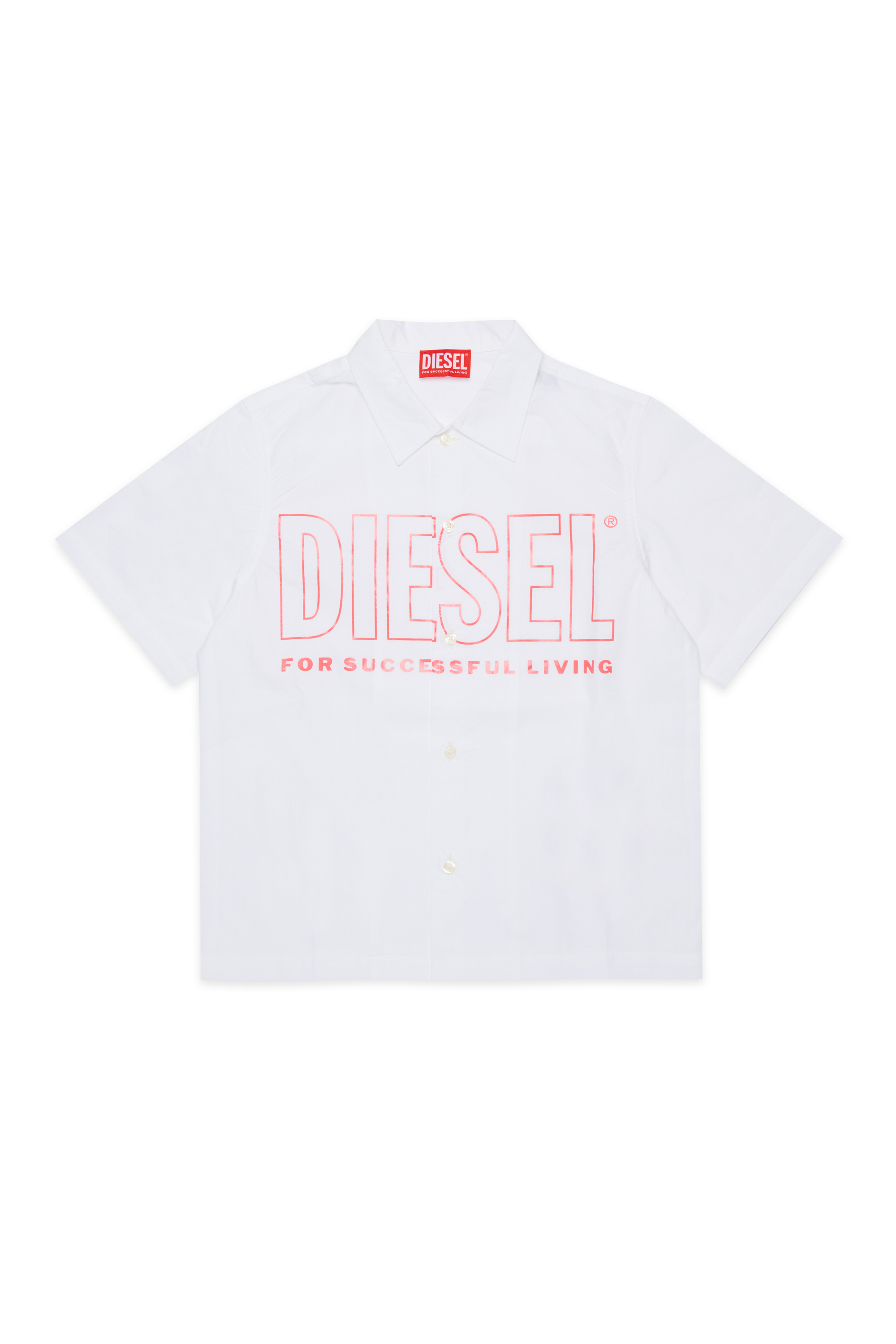 Diesel - MCDRID, Camicia in cotone a maniche corte Uomo in Bianco - 1