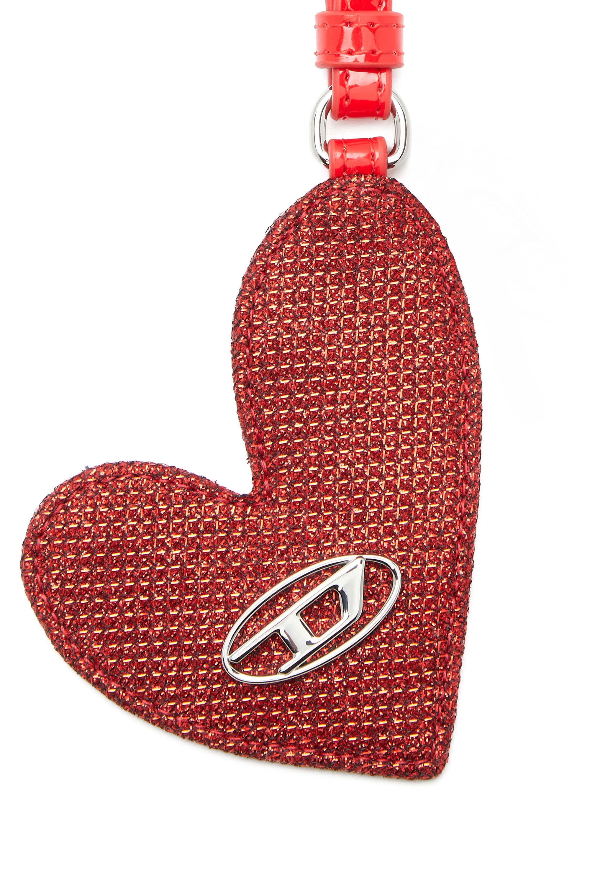 Diesel - PLAY MIRROR, Ciondolo a cuore con logo in metallo Donna in Rosso - 4