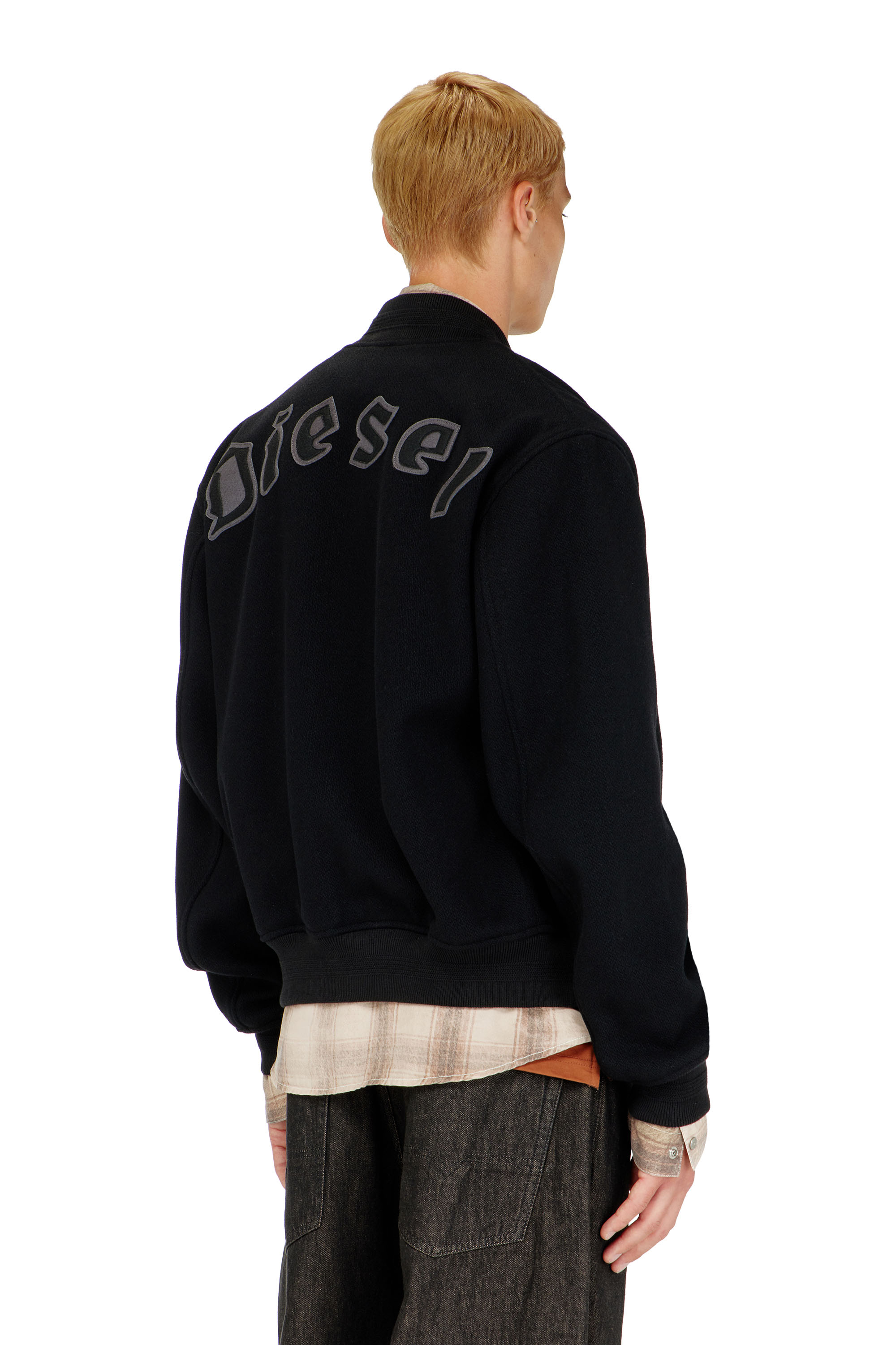 Diesel - J-ARRY-WRD, Giacca bomber in panno misto lana Uomo in Nero - 4