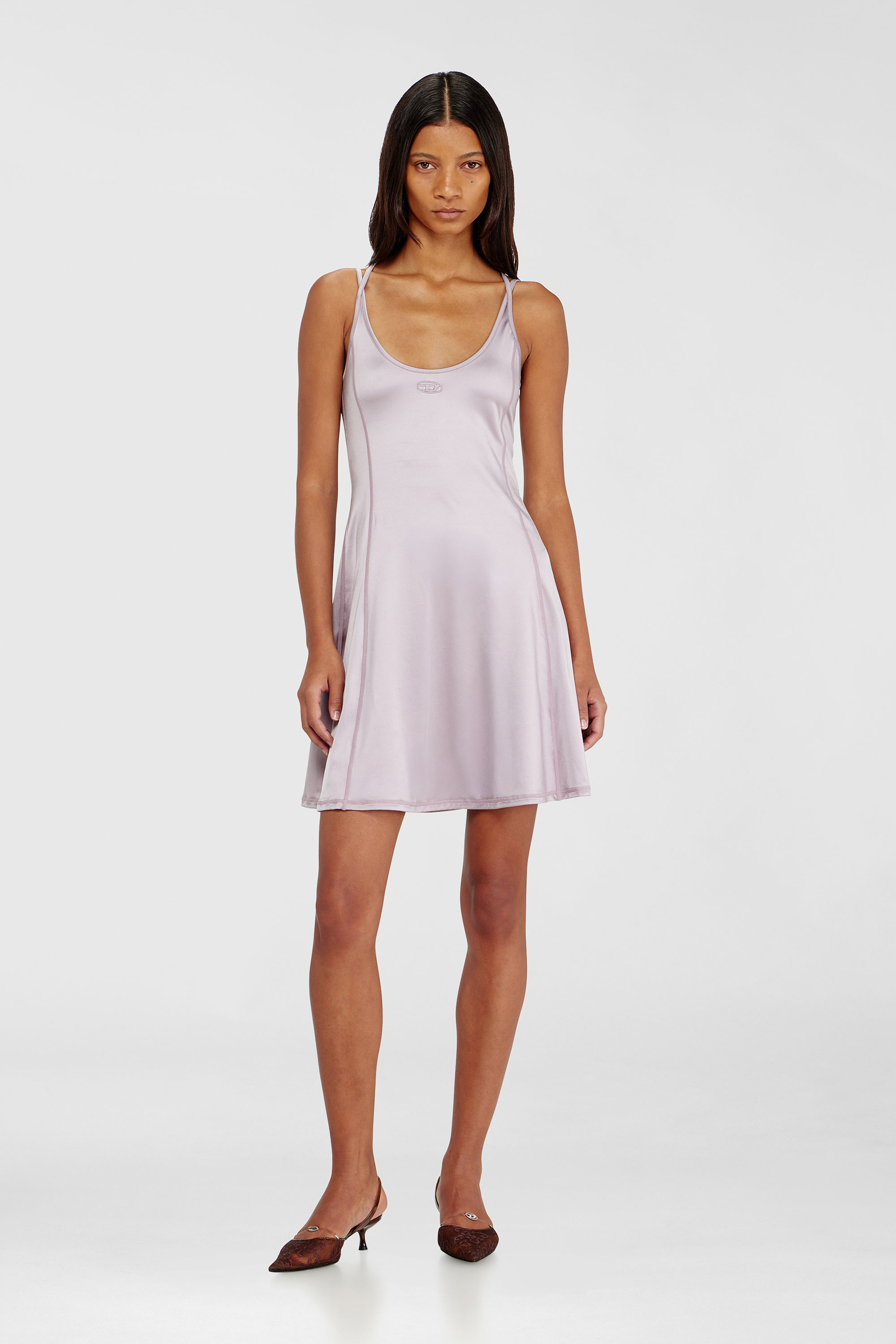 Diesel - D-IMMY, Abito mini fluido con doppie spalline Donna in Viola - 1