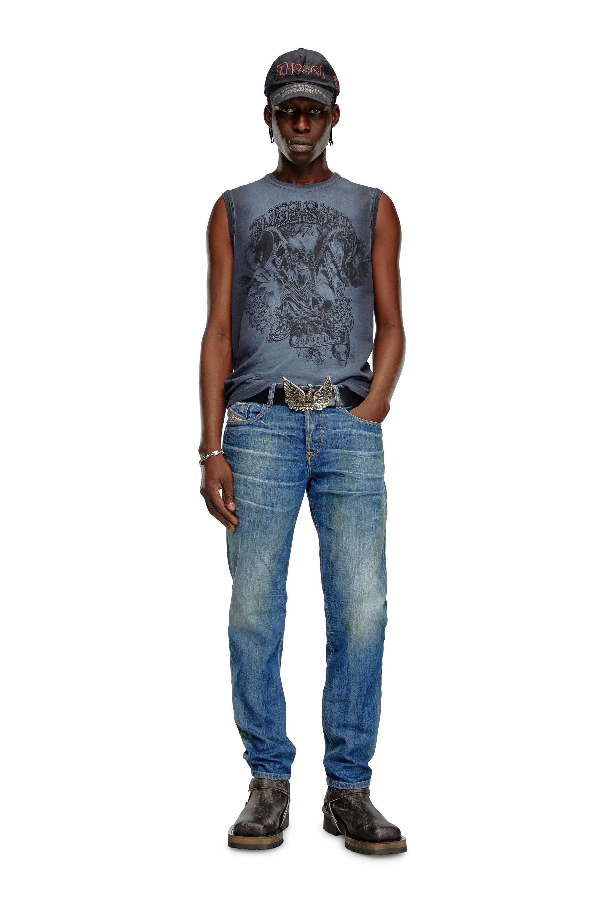 Diesel - Tapered Jeans 2023 D-Finitive 09J66, Blu medio - Image 1