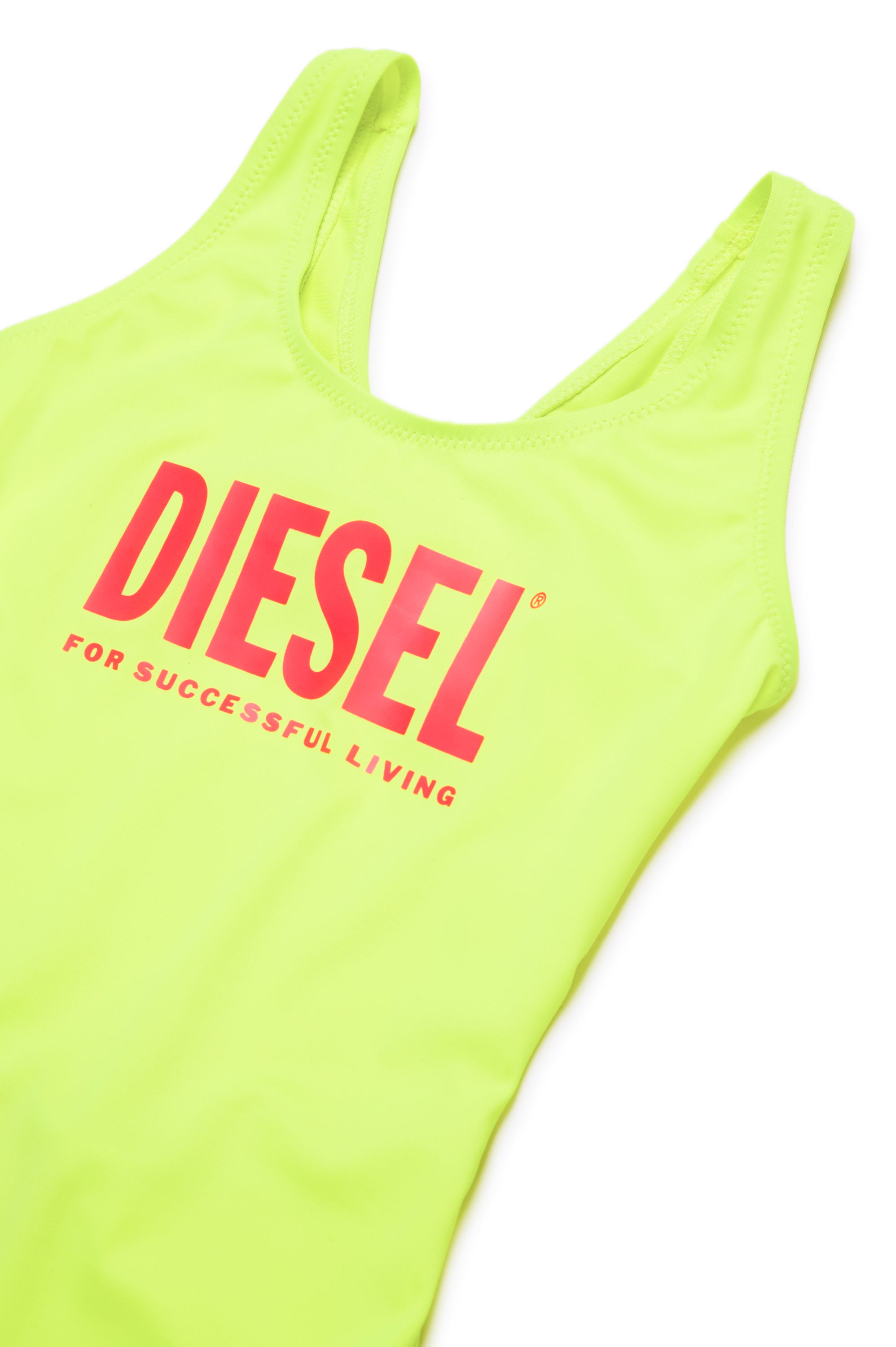 Diesel - MIATIS, Costume intero con schiena scoperta e logo stampato Donna in Giallo - 3