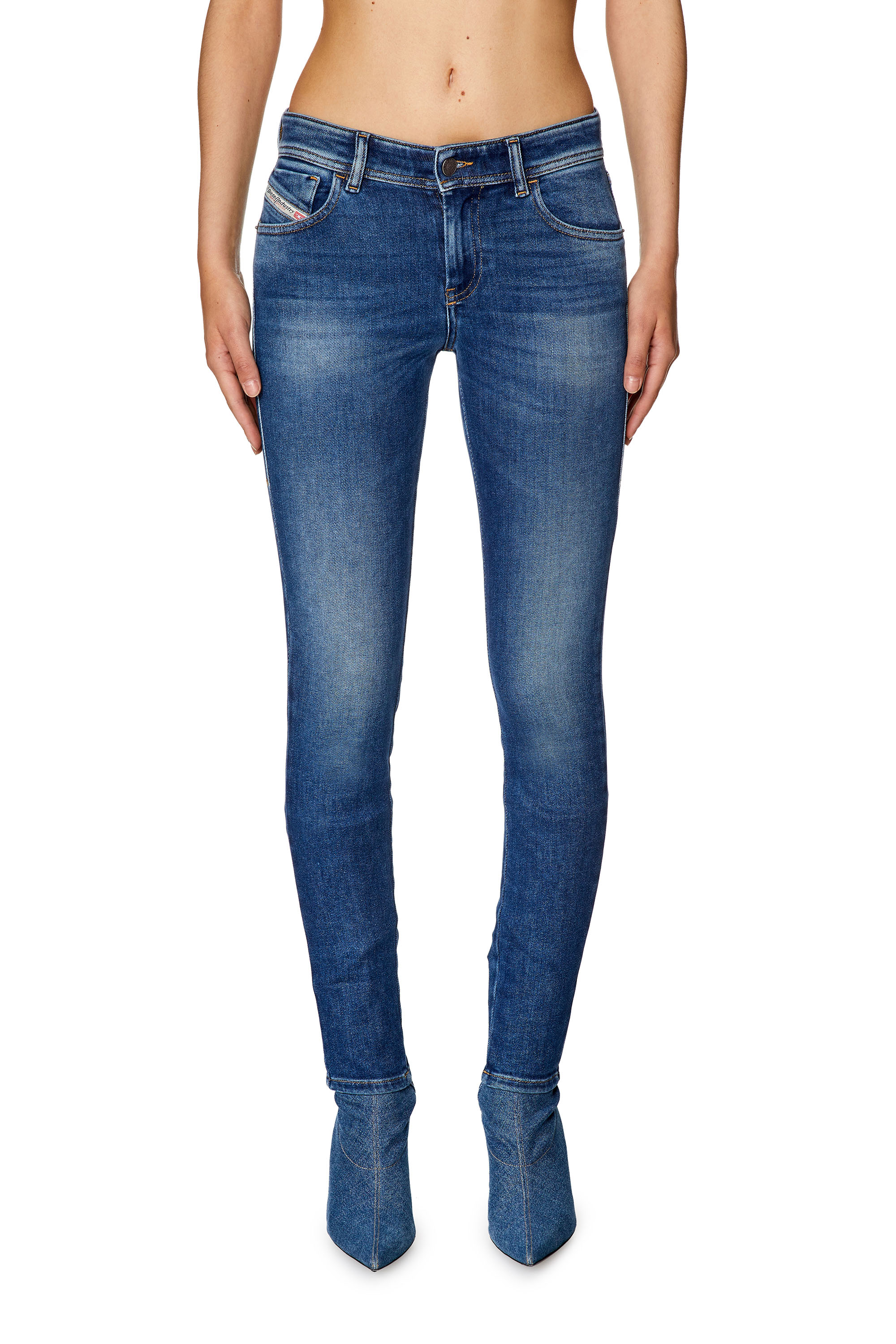 Diesel - Super skinny Jeans 2017 Slandy 09F86, Blu medio - Image 1