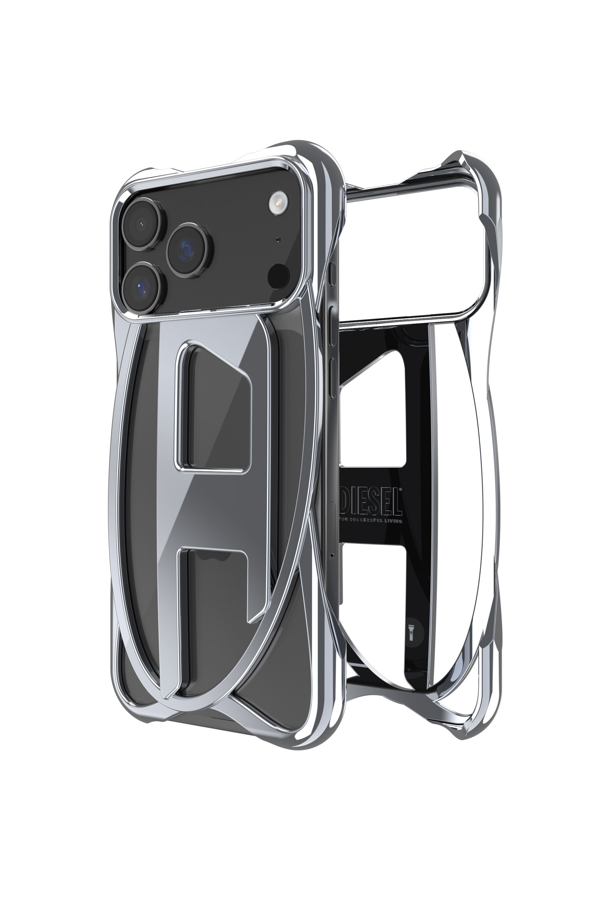 Diesel - 60446  D FRAME CASE, Custodia Caged D lucida per iPhone 17 Pro Max Unisex in Grigio - 1