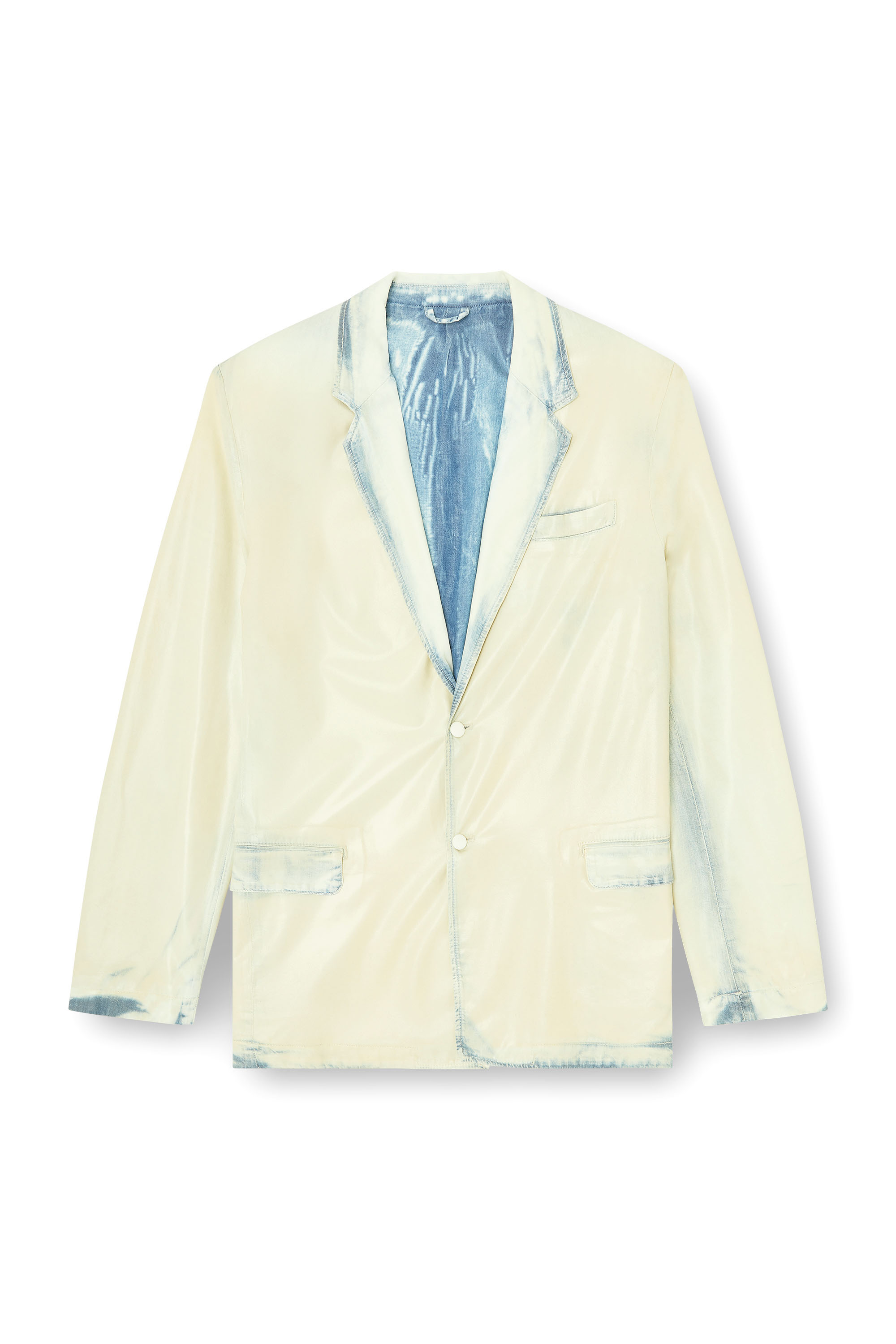 Diesel - D-NIVALE-FSI, Blazer fluido in denim bleach effetto X-Ray Uomo in Blu - 4
