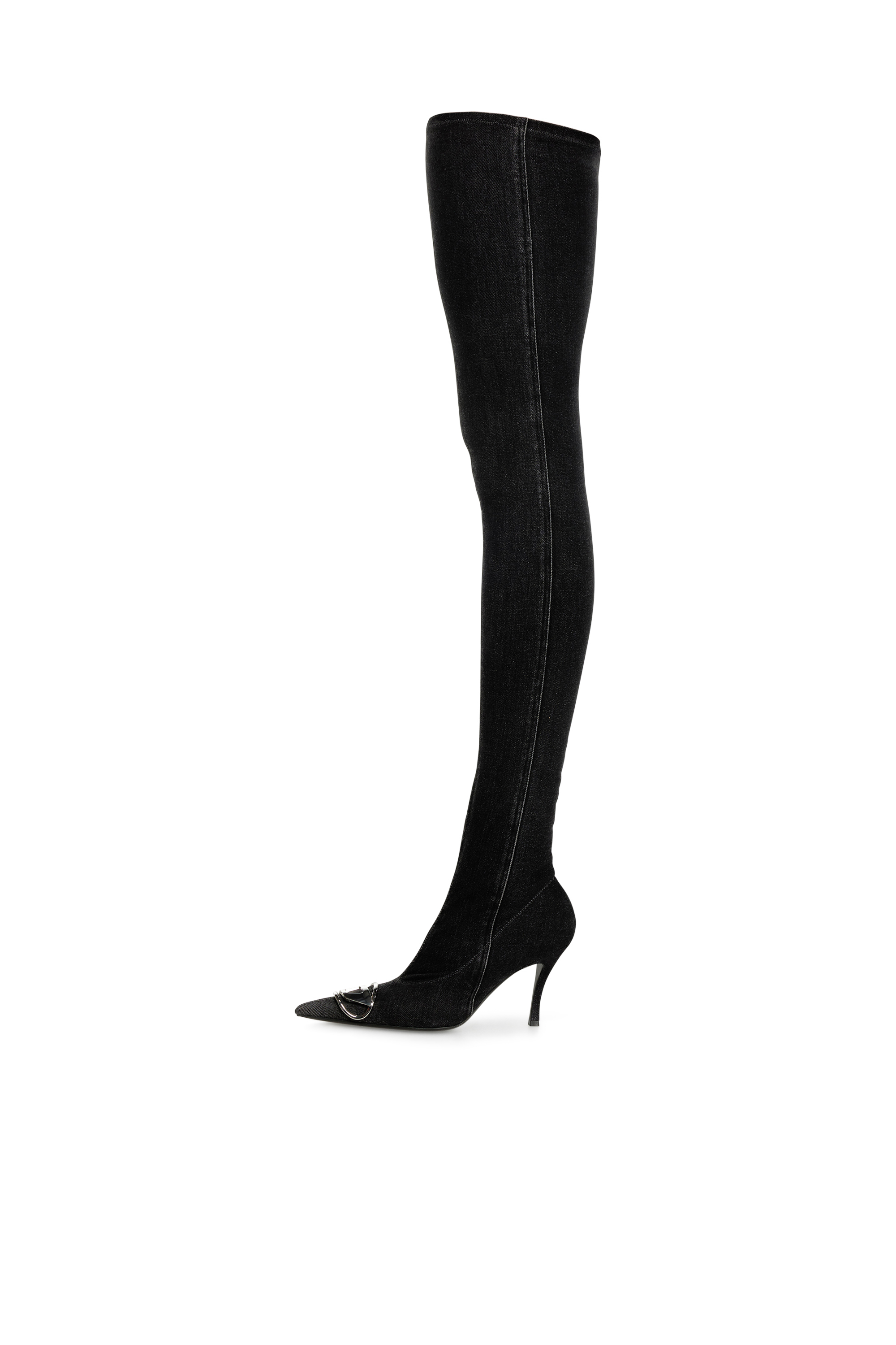 Diesel - D-VENUS TBT D, Stivale cuissardes Donna in Nero - 2