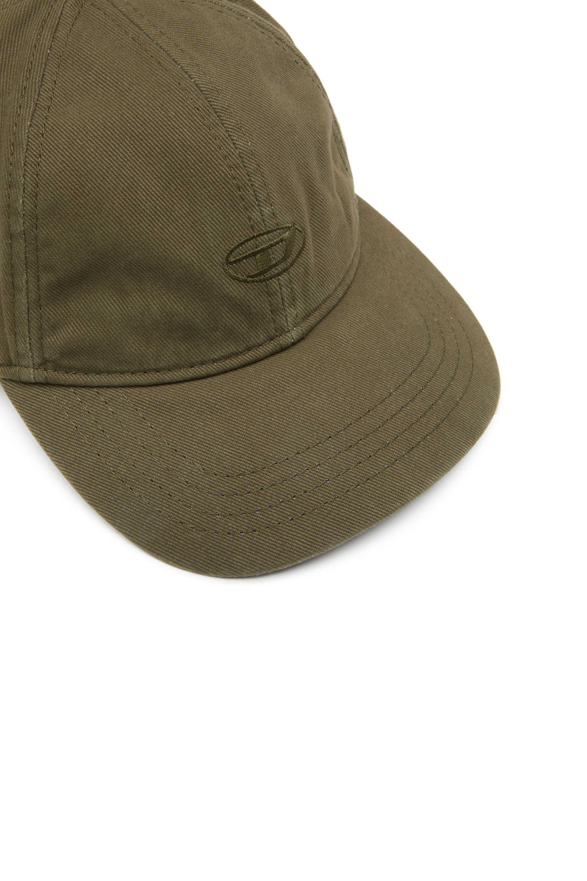 Diesel - C-RUN-WASH, Baseball cap in twill di cotone lavato Uomo in Verde - 3