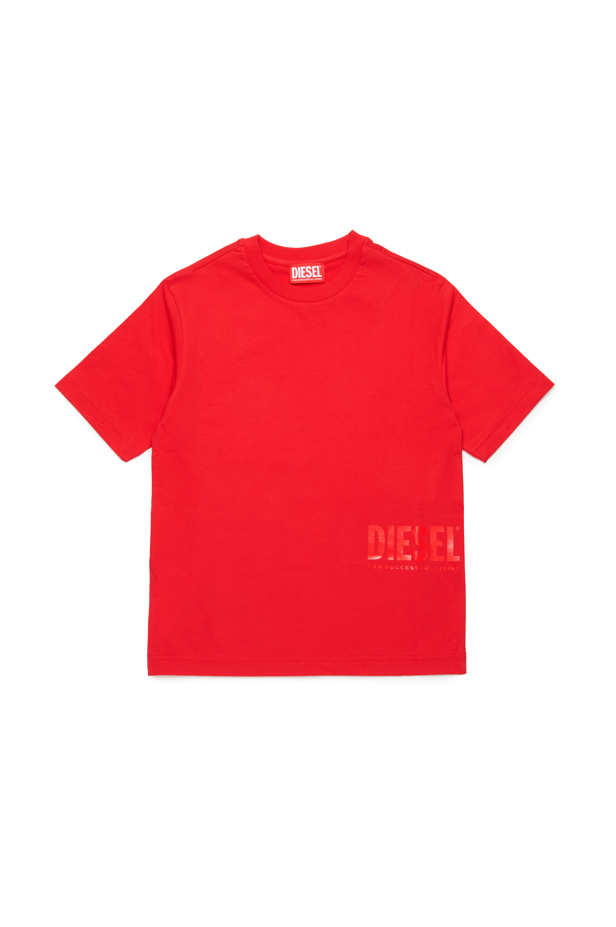 Diesel - MTFIND OVER, T-shirt con logo Biscotto Uomo in Rosso - 1