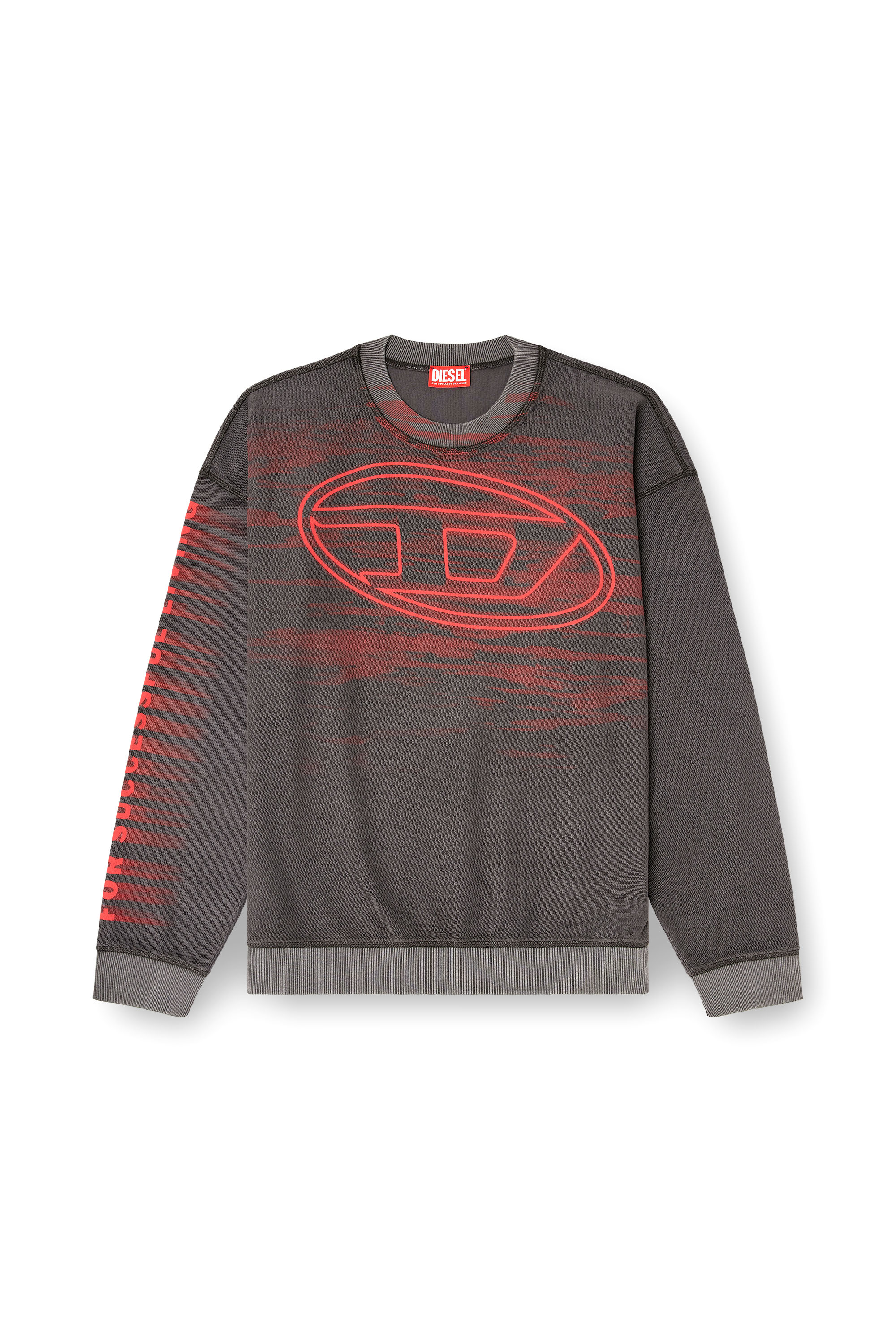 Diesel - S-BOXT-T1, Felpa in cotone con stampa Oval D Uomo in Grigio - 3