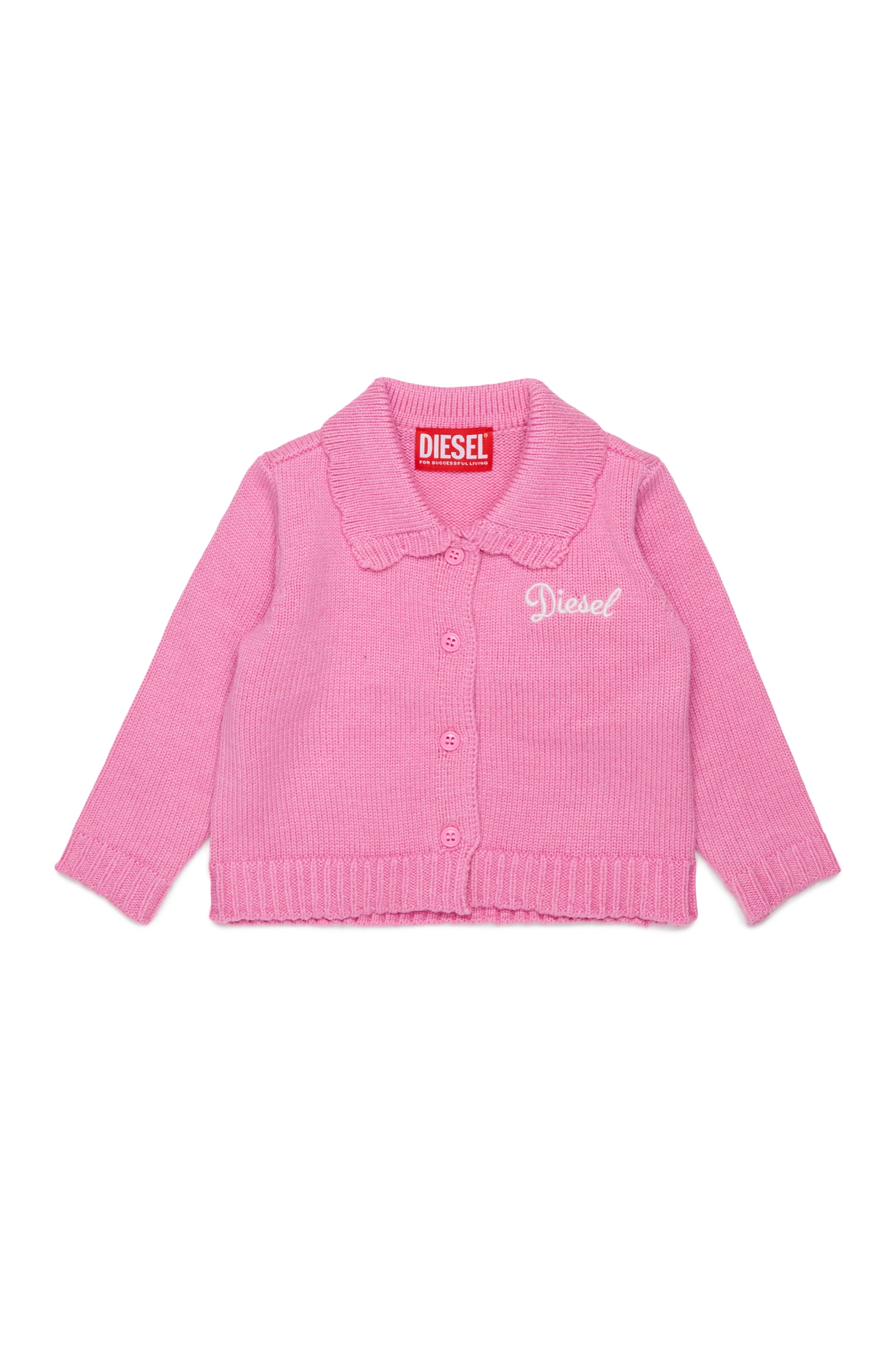 Diesel - KSCALOB, Cardigan in cachemire con colletto smerlato Donna in Rosa - 1