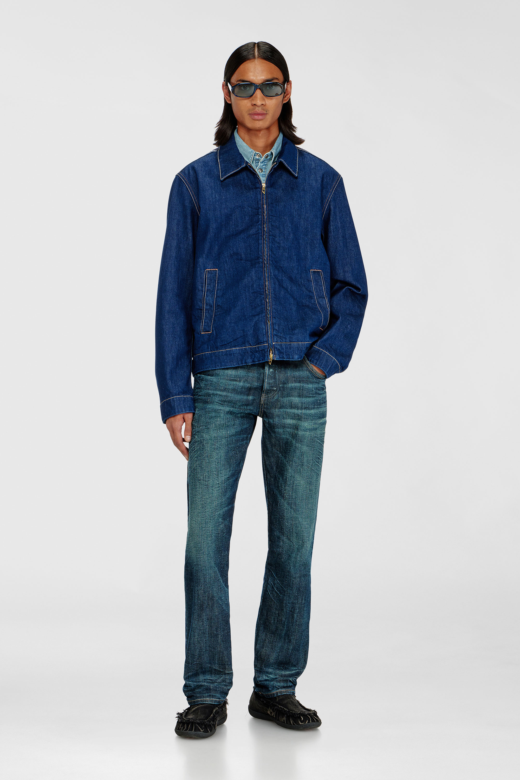 Diesel - D-ROHE, Giacca coach in denim rinse Uomo in Blu - 2