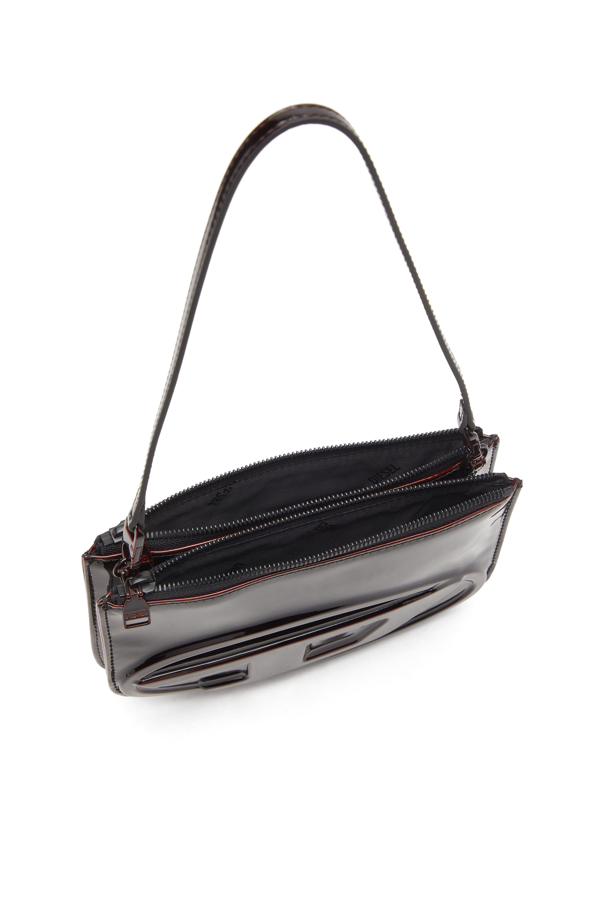 Diesel - 1DR TWIN, 1DR Twin-Borsa a spalla con due tasche in PU effetto liquido Donna in Rosso - 3