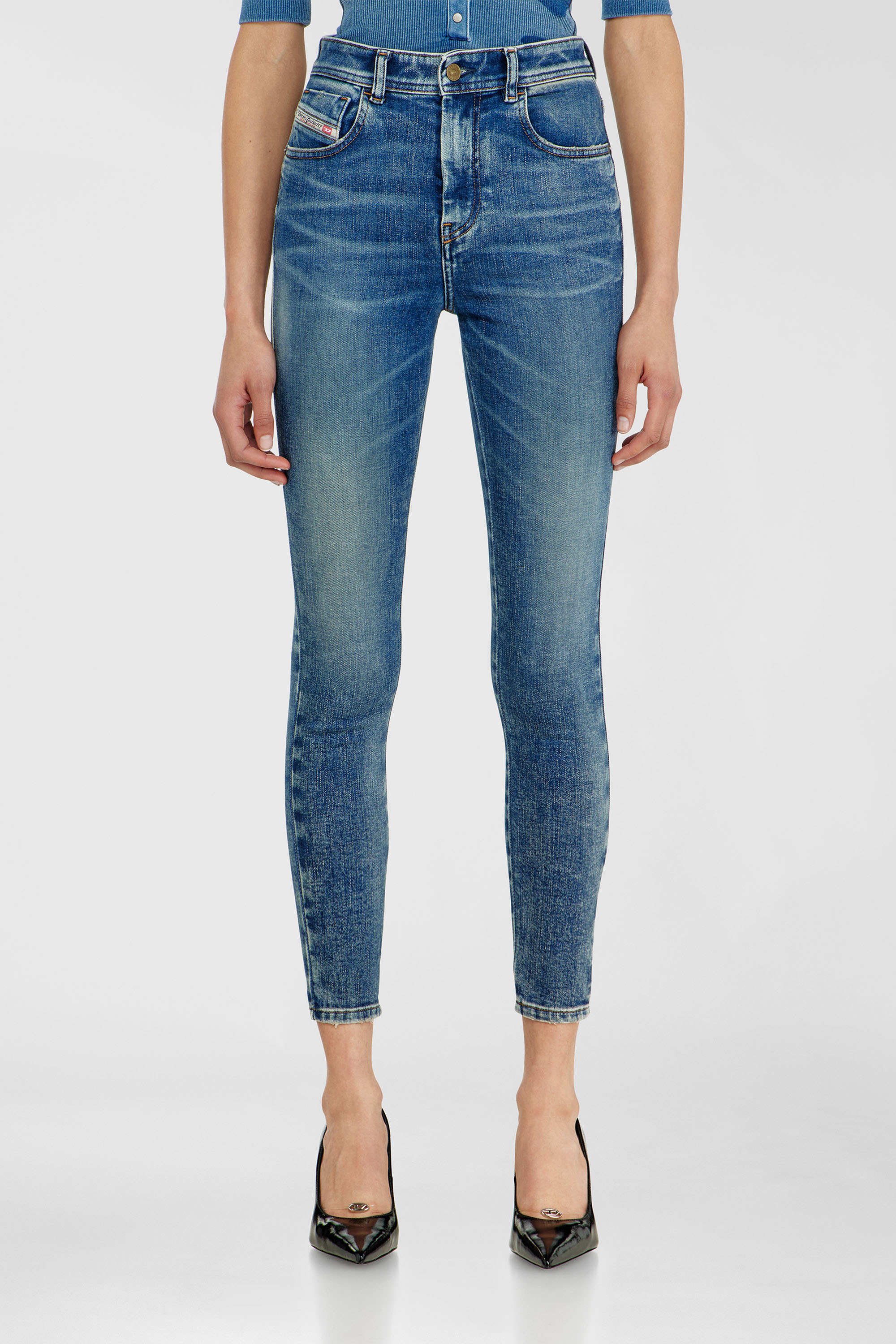 Diesel - Skinny Jeans 1984 Slandy-High 09P72 Donna, Blu medio - Image 4
