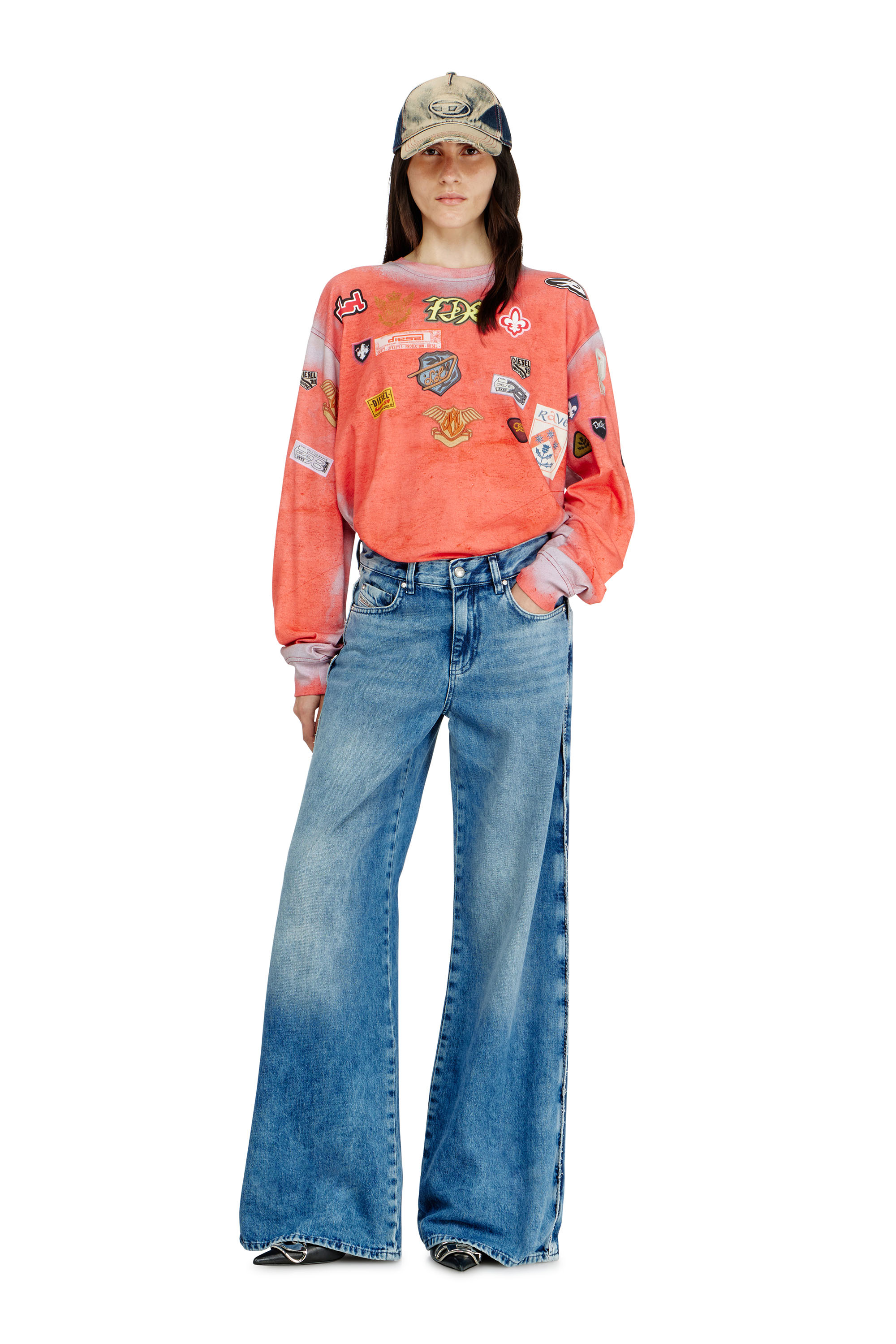 Diesel - Flare Jeans 1978 D-Akemi 0ADCJ Donna, Blu medio - Image 2