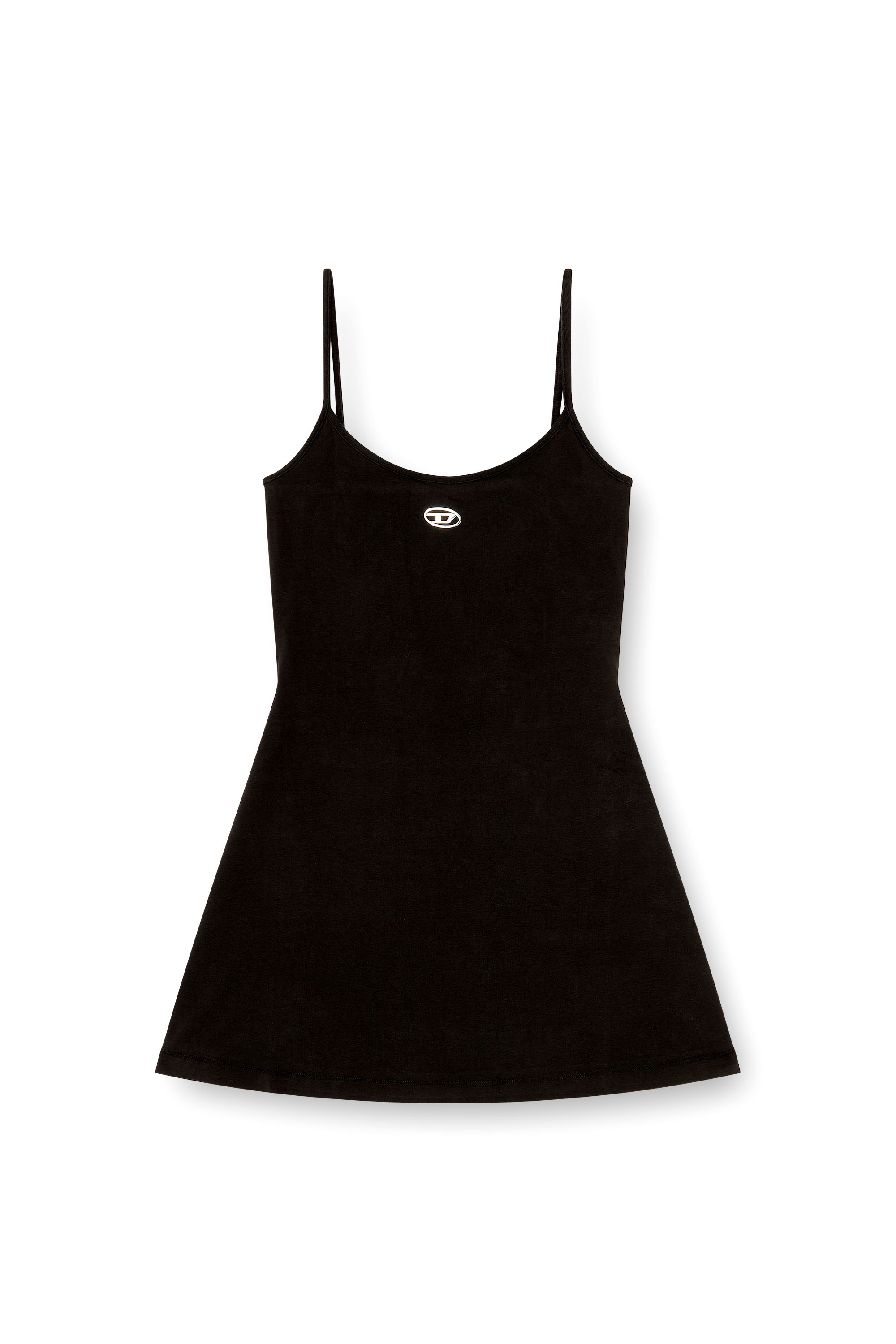 Diesel - D-NEWHOP-OD, Mini abito in cotone con logo Oval D Donna in Nero - 2