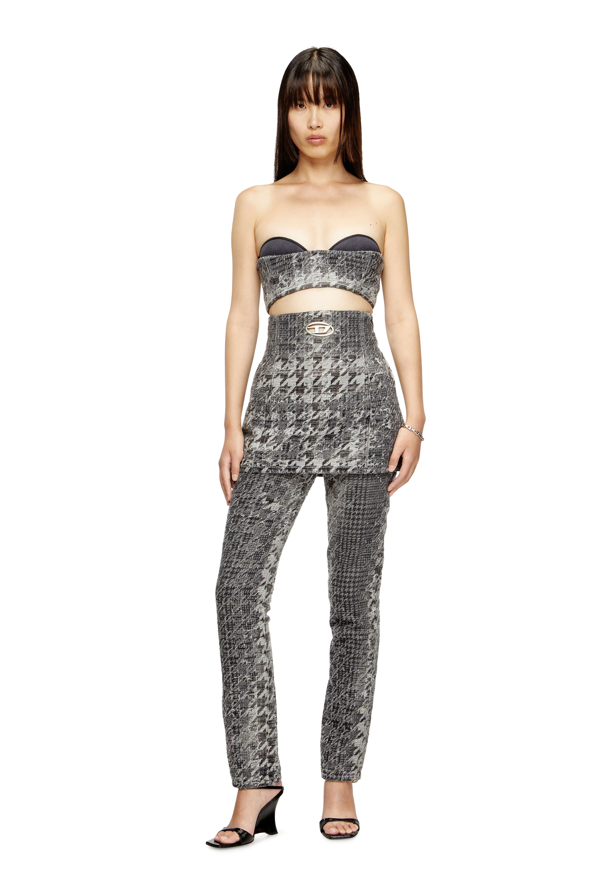 Diesel - DE-ORSET-FSH1, Baschina in denim jacquard motivo Prince of Wales Donna in Multicolor - 2