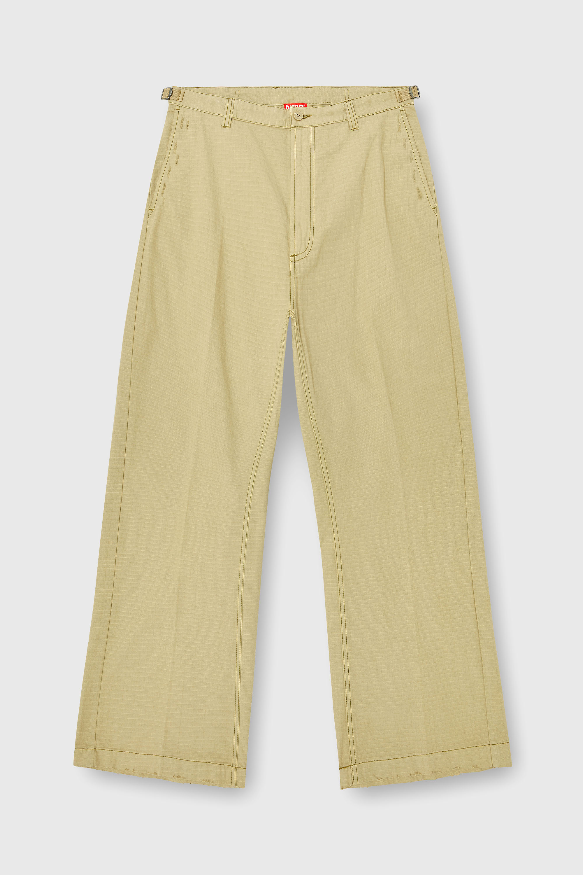 Diesel - P-BALL, Pantaloni in ripstop di cotone con fibbie laterali Uomo in Beige - 2