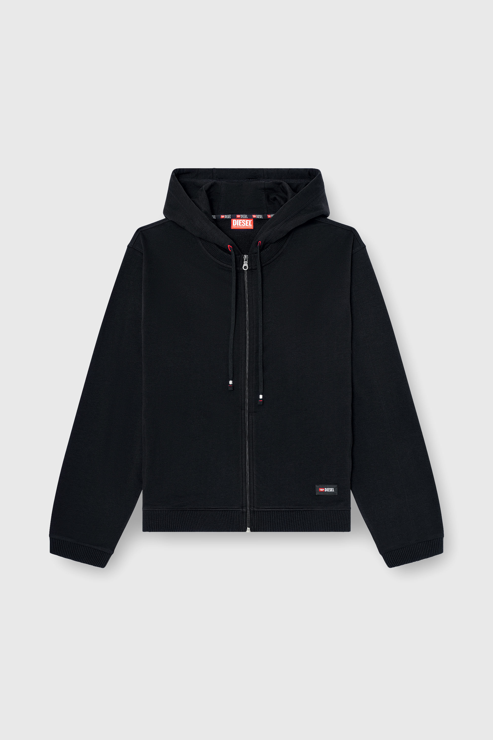 Diesel - JOY-D-CORE, Felpa con cappuccio in misto cotone smerigliato Uomo in Nero - 2