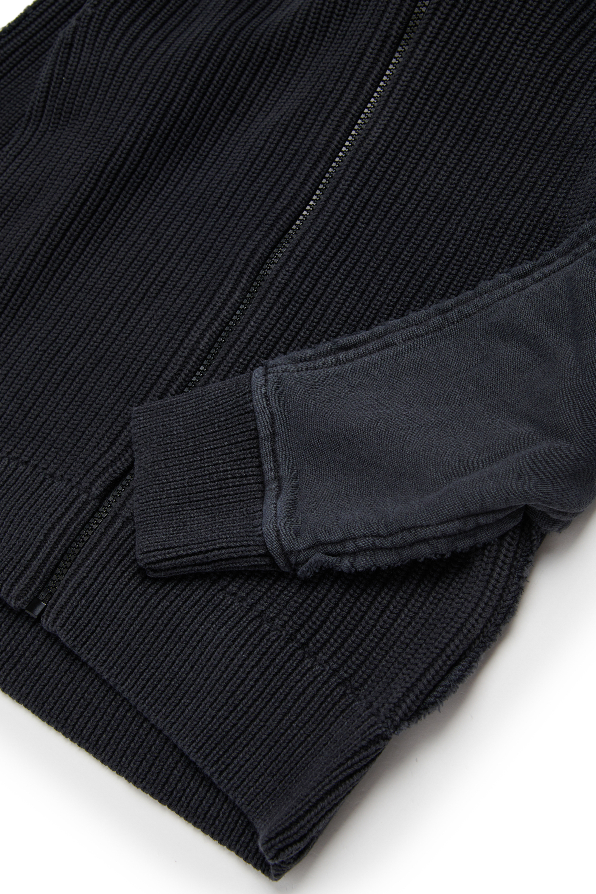 Diesel - KOBERTO OVER, Hoodie in cotone con zip Uomo in Nero - 4