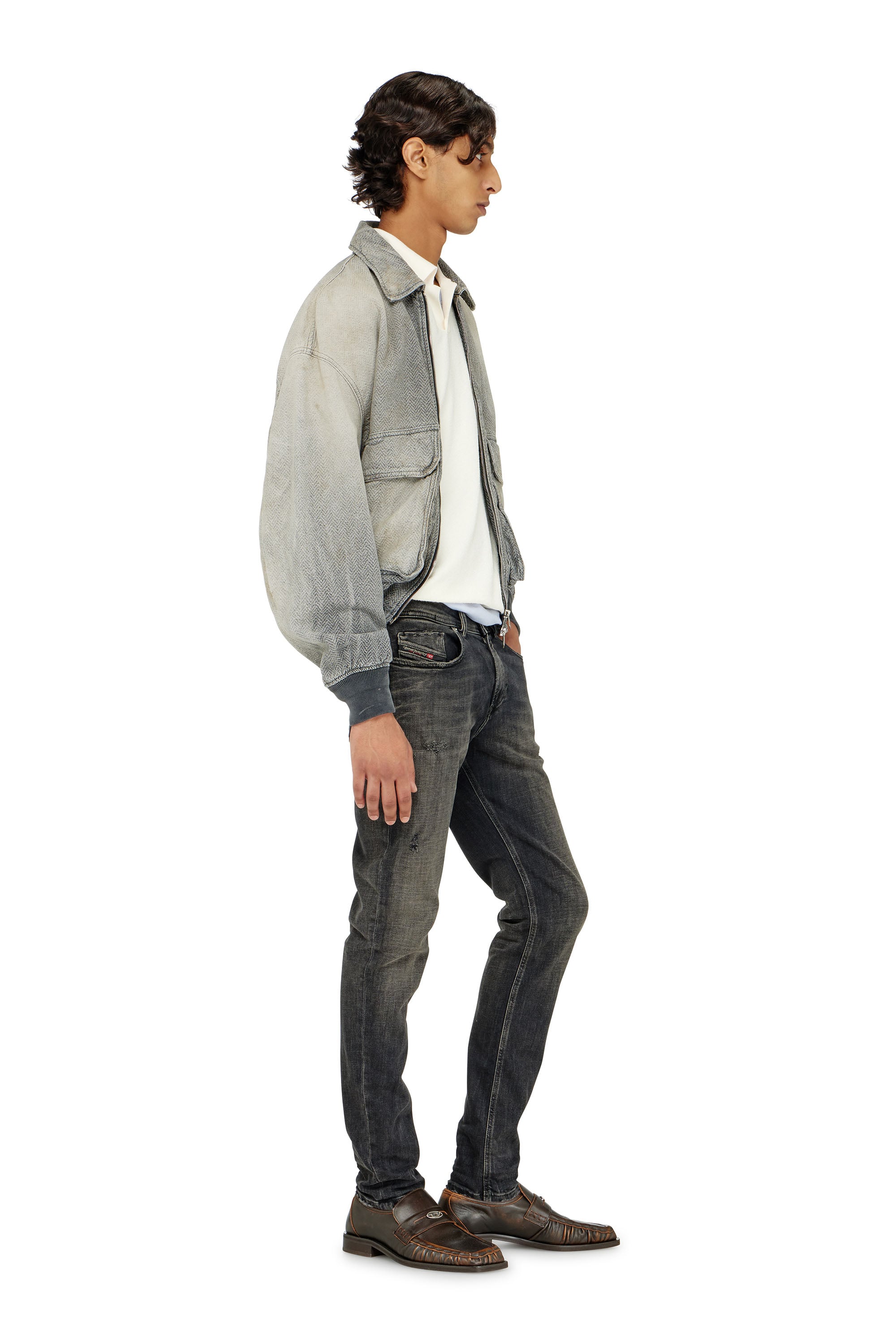 Diesel - Skinny Jeans 1979 Sleenker 09P77 Uomo, Nero/Grigio scuro - Image 2