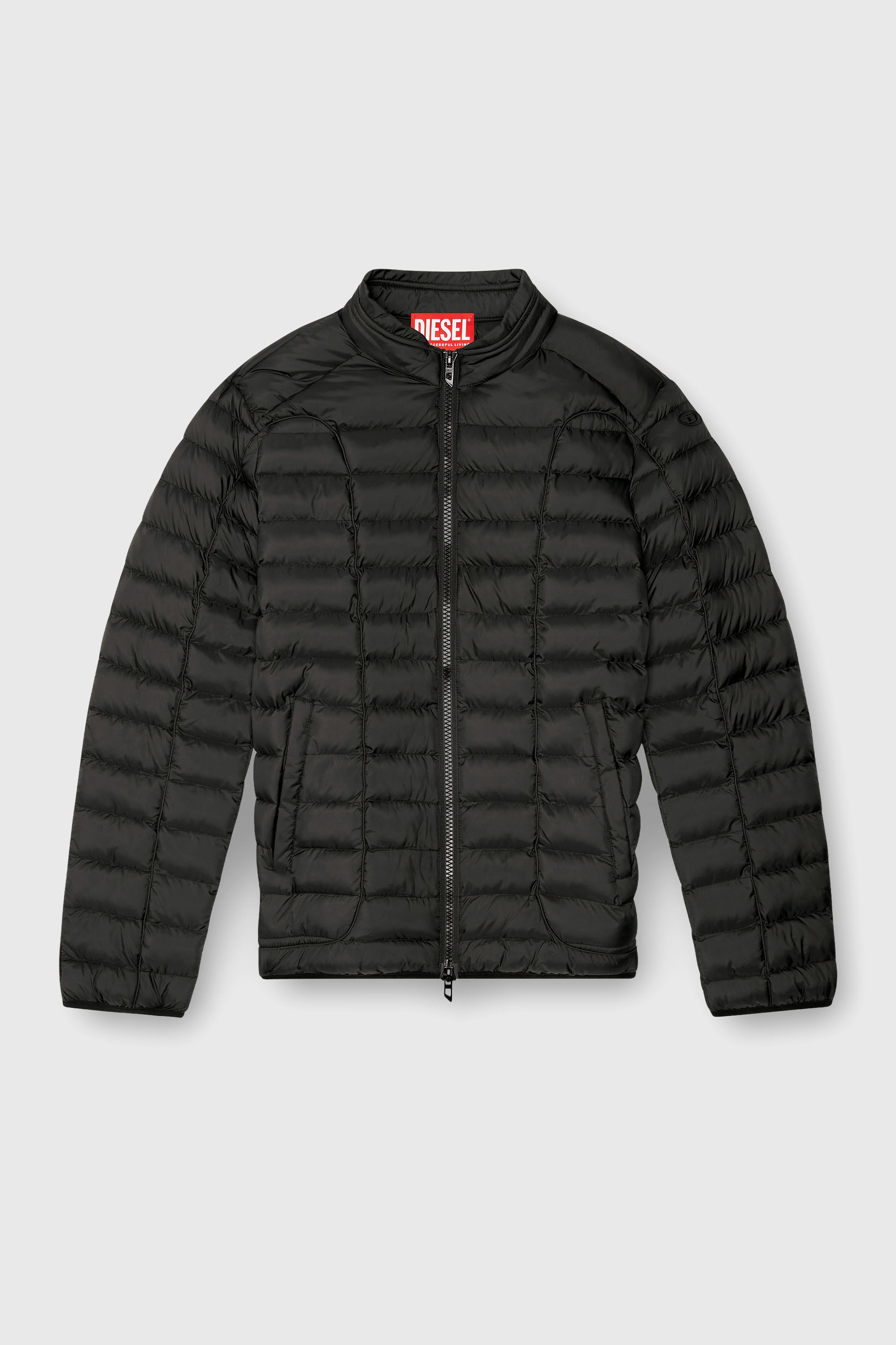 Diesel - W-PILOT, Piumino in nylon leggero Uomo in Nero - 2