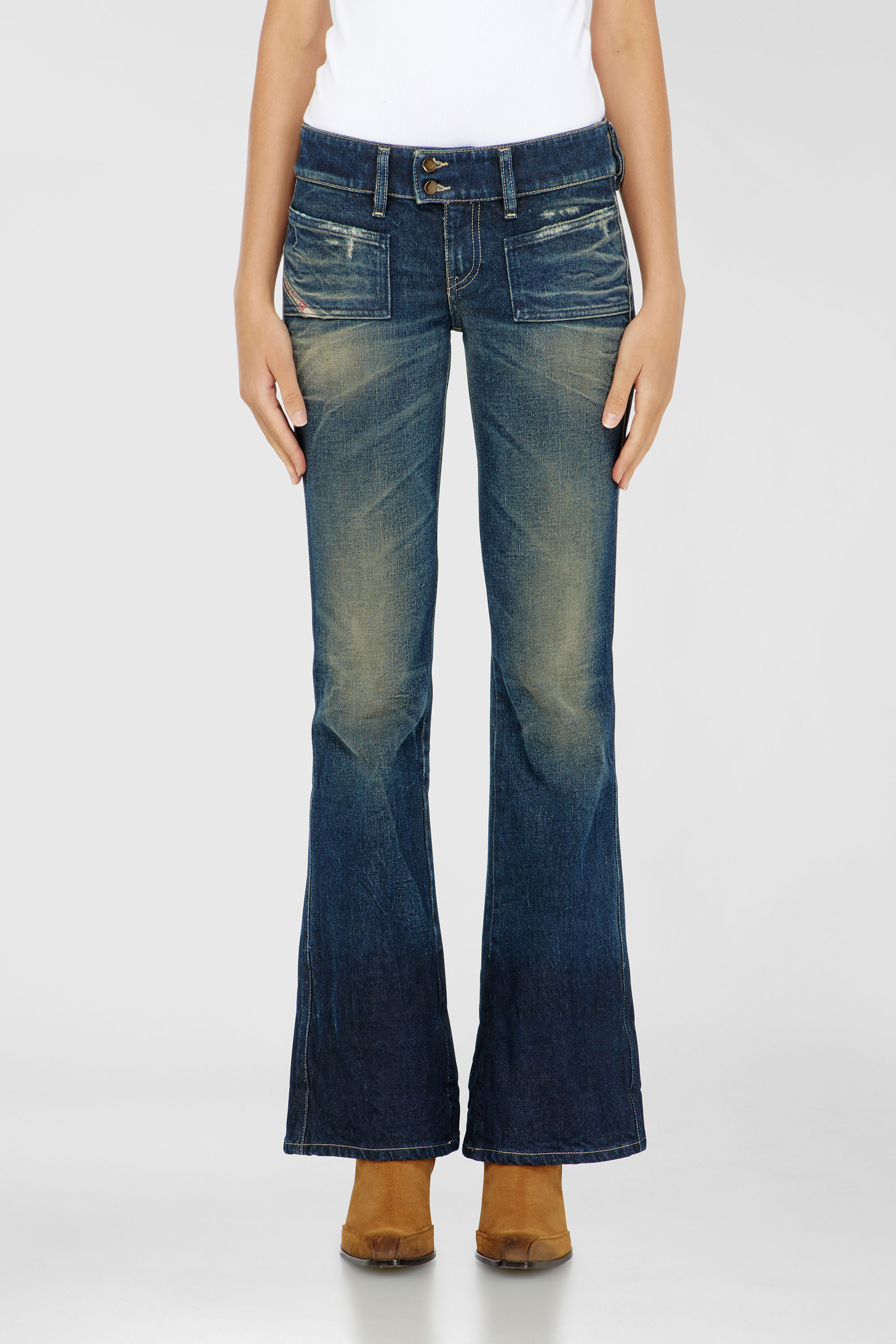 Diesel - Bootcut Jeans D-Hush 007EH Donna, Blu Scuro - Image 4