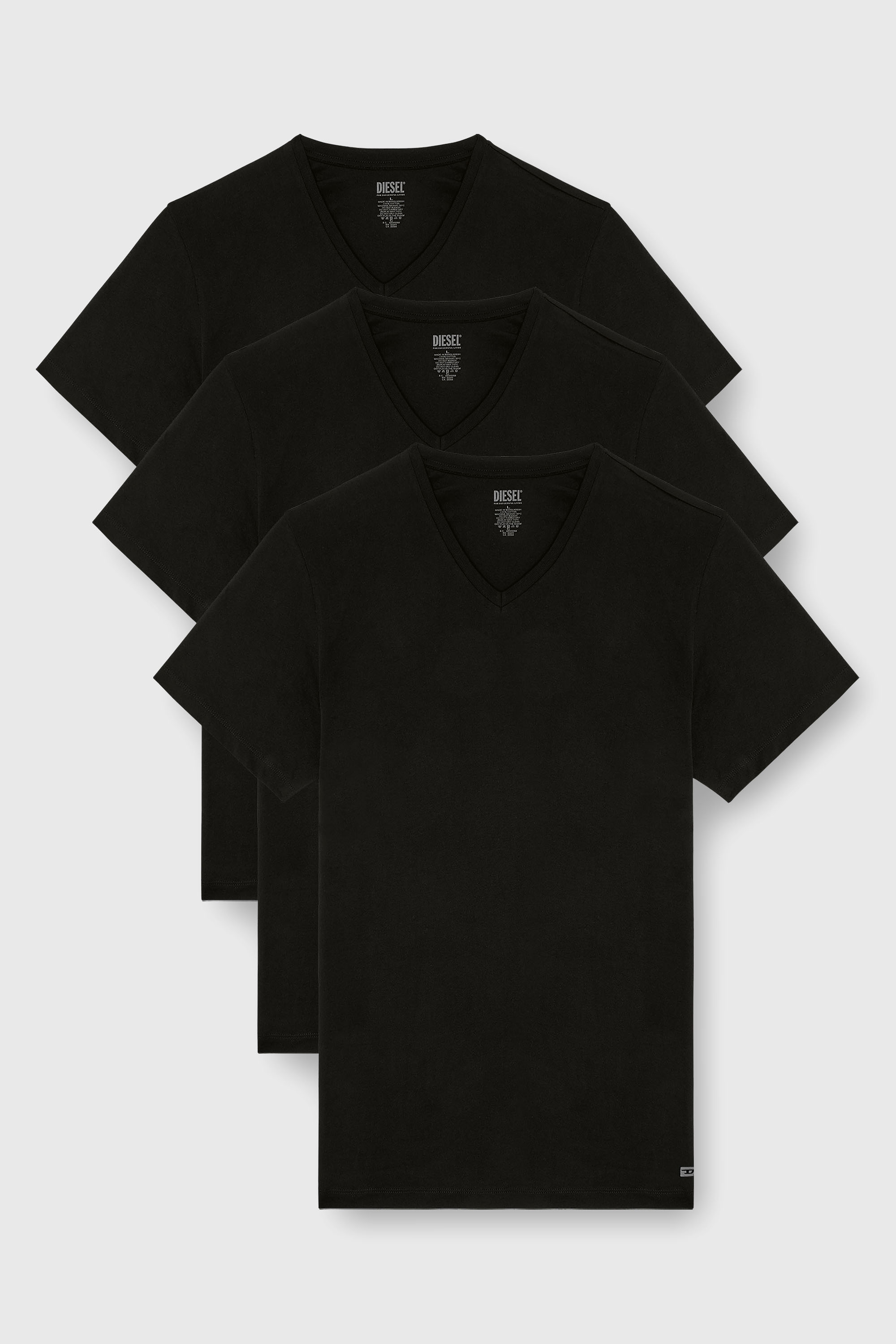 Diesel - MICHAEL-D-BOX-3PACK, Set da tre T-shirt con scollo a V Uomo in Nero - 2
