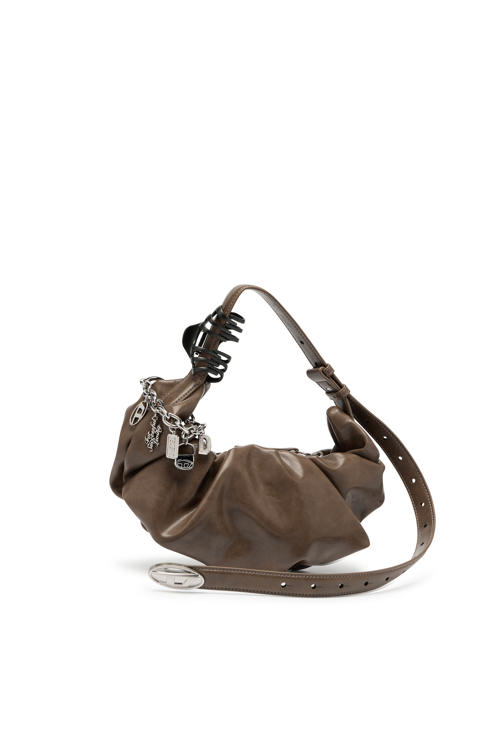 Diesel - GRAB-D HOBO S, Grab-D-Borsa hobo a mano piccola arricciata Donna in Marrone - 2